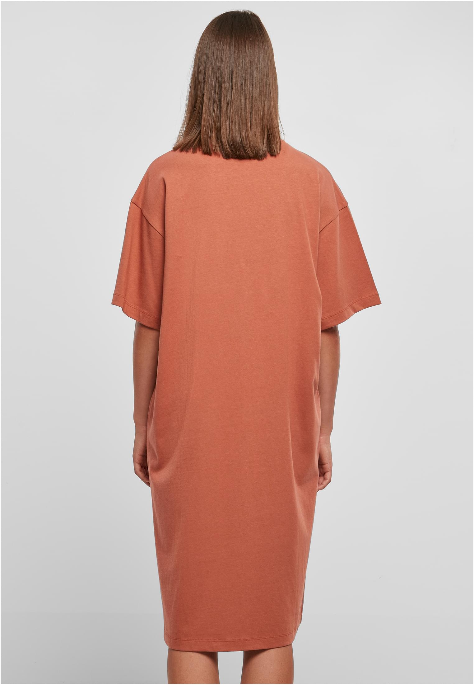 Ladies Organic Long Oversized Tee Dress | terracotta