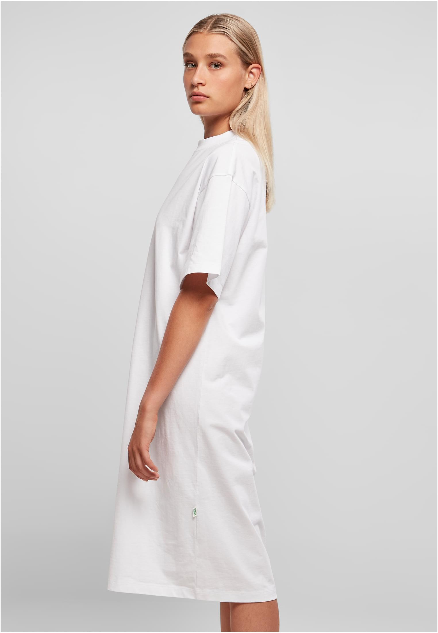 Ladies Organic Long Oversized Tee Dress | white