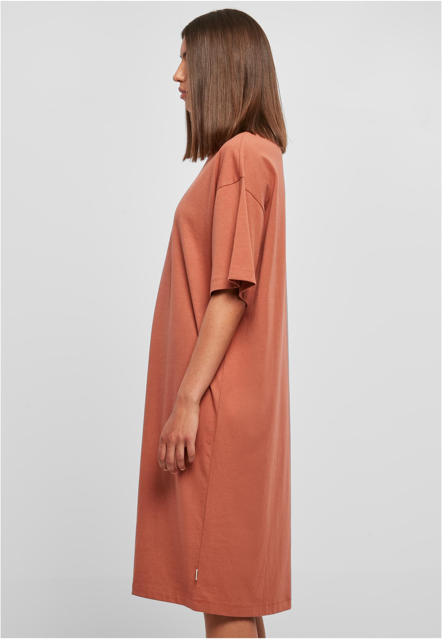 Ladies Organic Long Oversized Tee Dress | terracotta