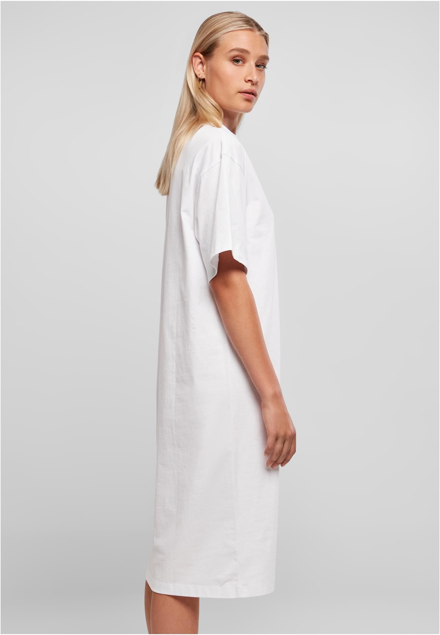 Ladies Organic Long Oversized Tee Dress | white