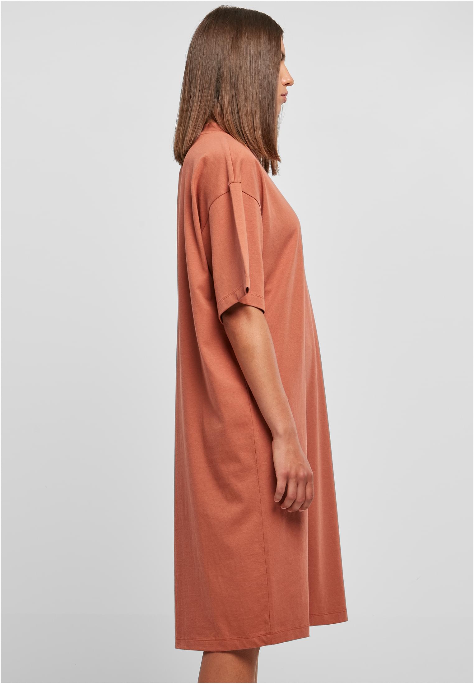 Ladies Organic Long Oversized Tee Dress | terracotta