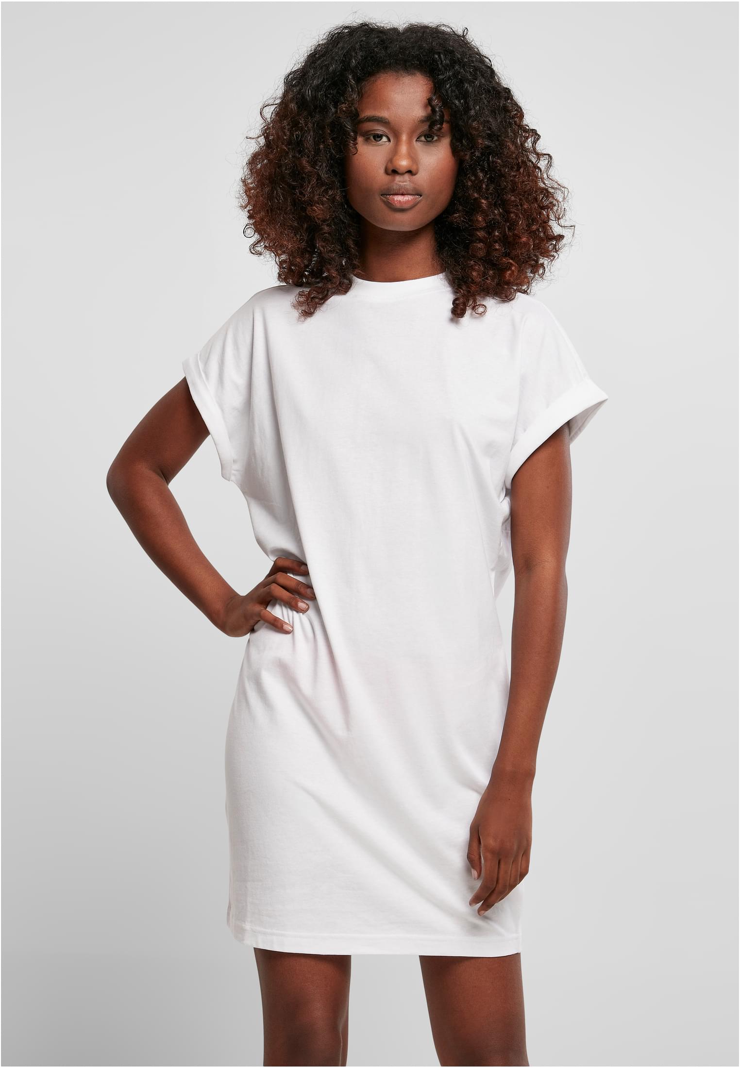 Ladies Rainbow Tee Dress | white