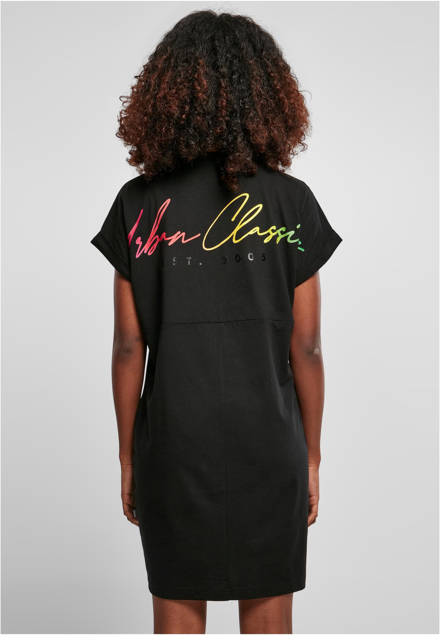 Ladies Rainbow Tee Dress | black