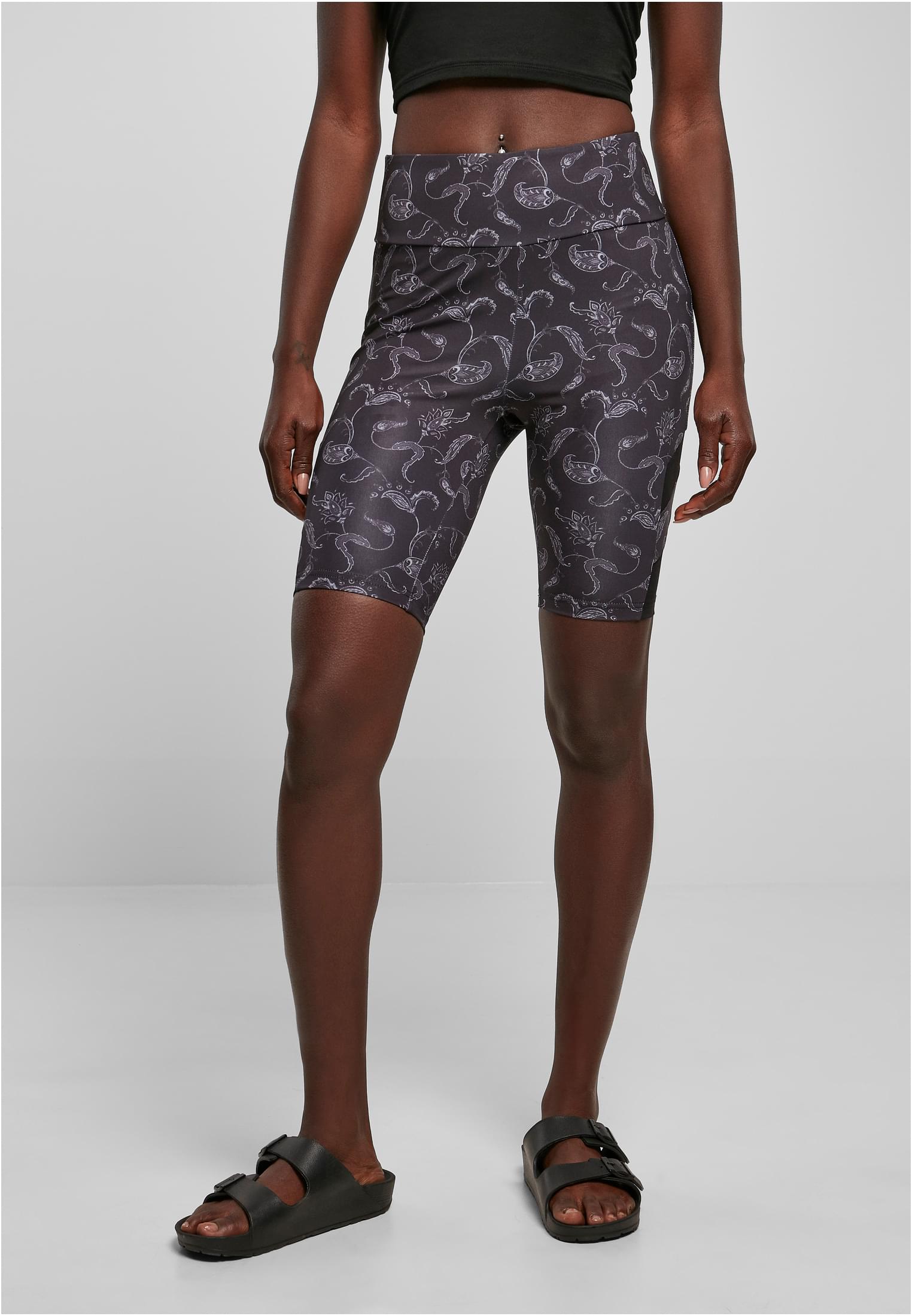 Ladies High Waist Tech Mesh AOP Cycle Shorts | blackpaisley