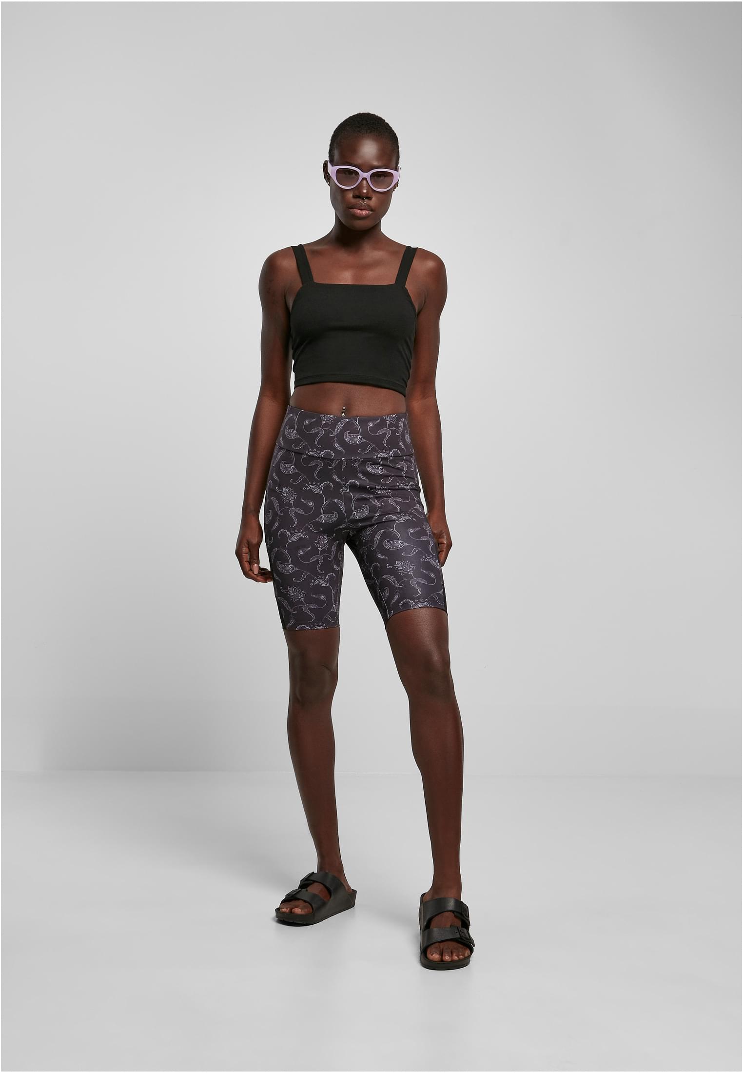 Ladies High Waist Tech Mesh AOP Cycle Shorts | blackpaisley