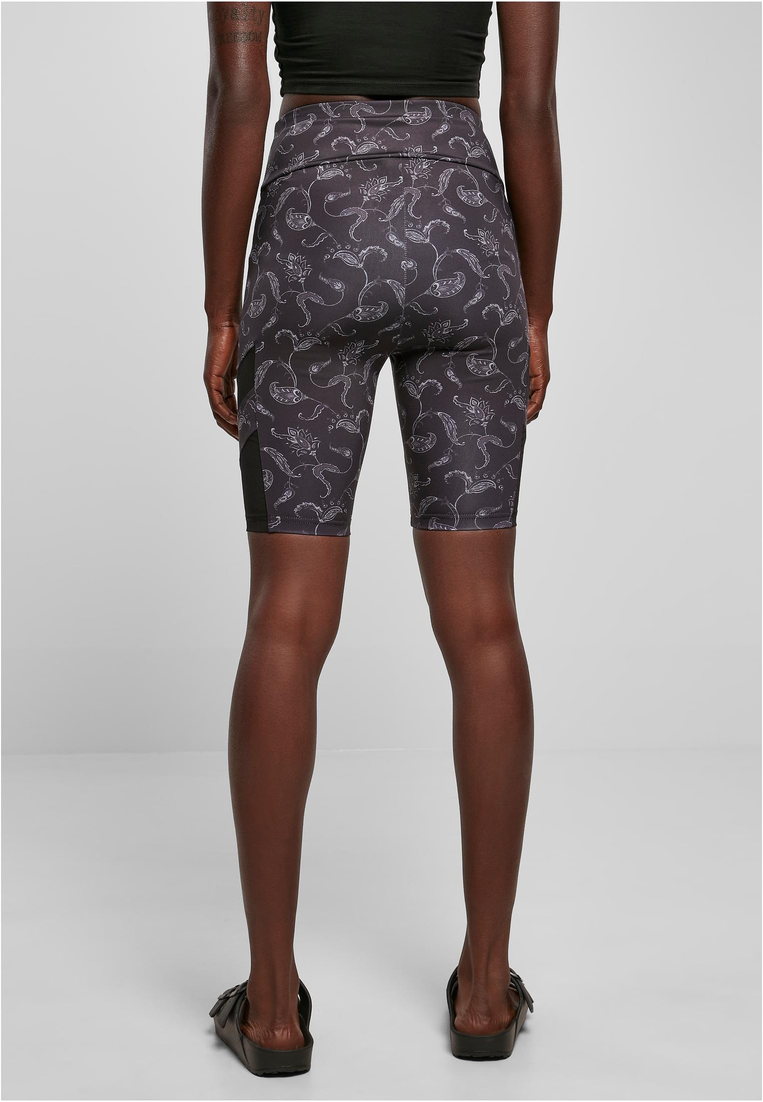 Ladies High Waist Tech Mesh AOP Cycle Shorts | blackpaisley