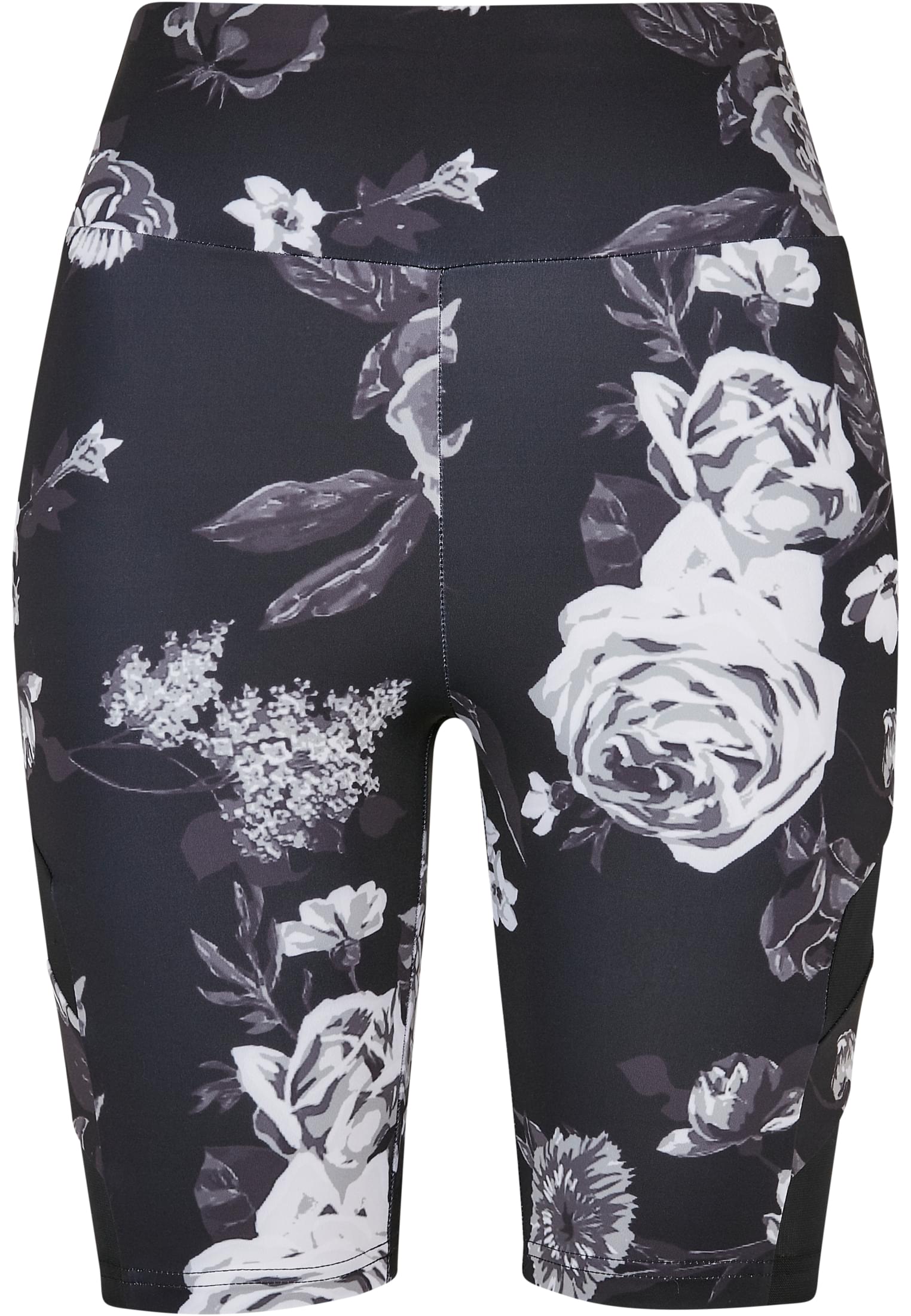 Ladies High Waist Tech Mesh AOP Cycle Shorts | darkflower