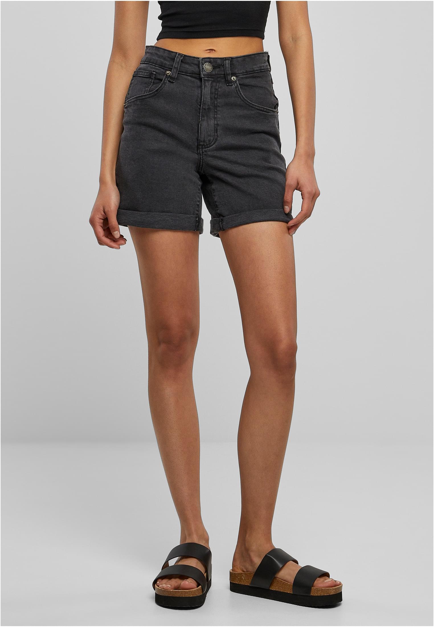 Ladies Organic Stretch Denim 5 Pocket Shorts | black washed