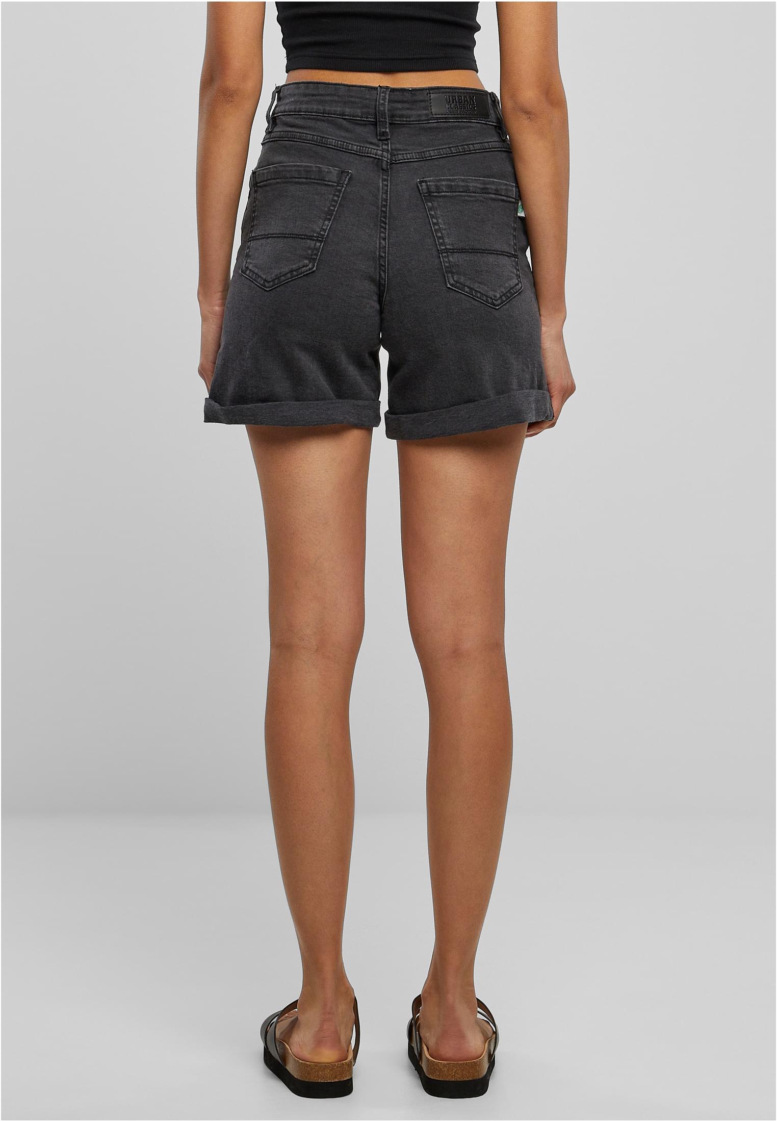 Ladies Organic Stretch Denim 5 Pocket Shorts | black washed