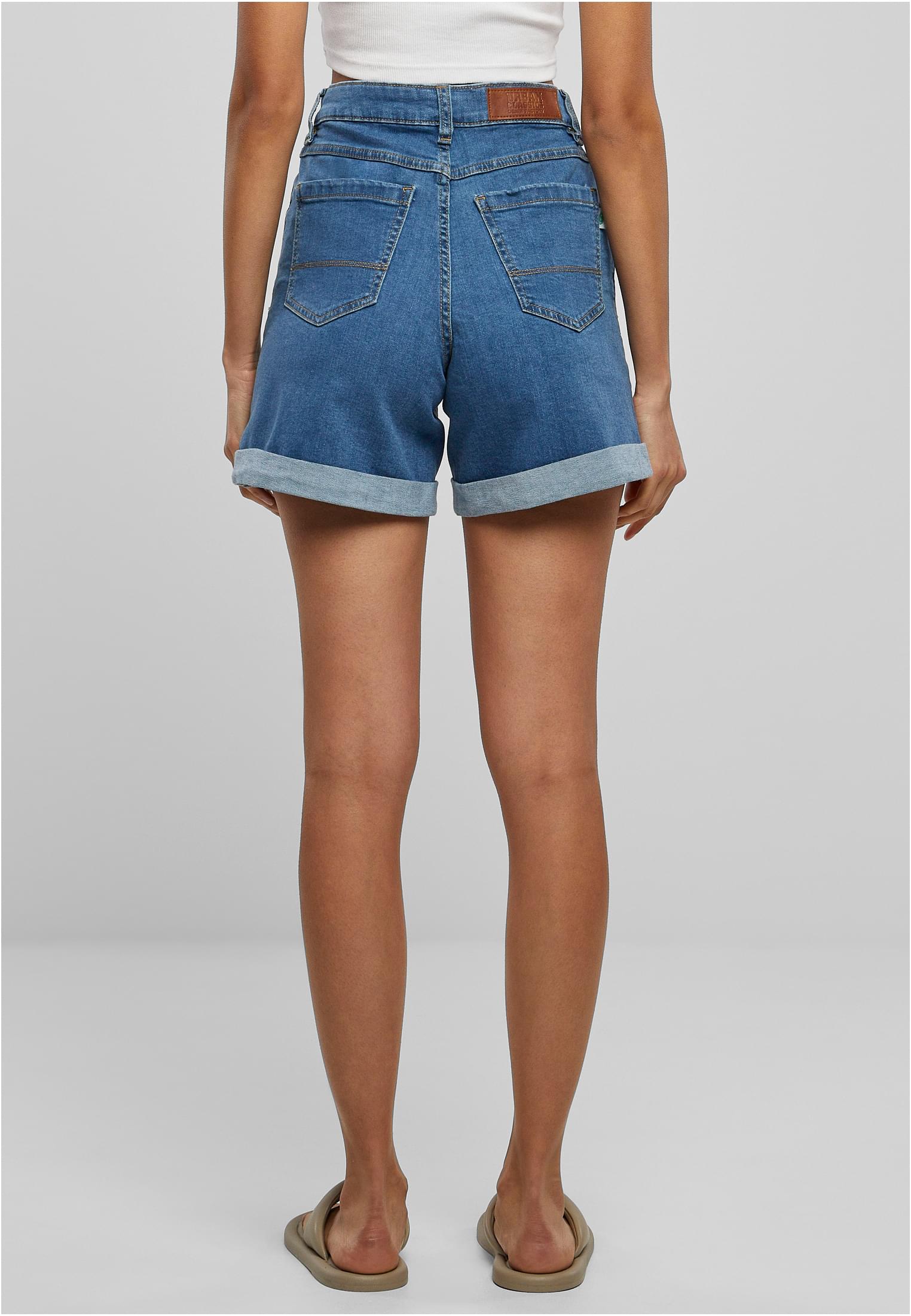 Ladies Organic Stretch Denim 5 Pocket Shorts | clearblue washed