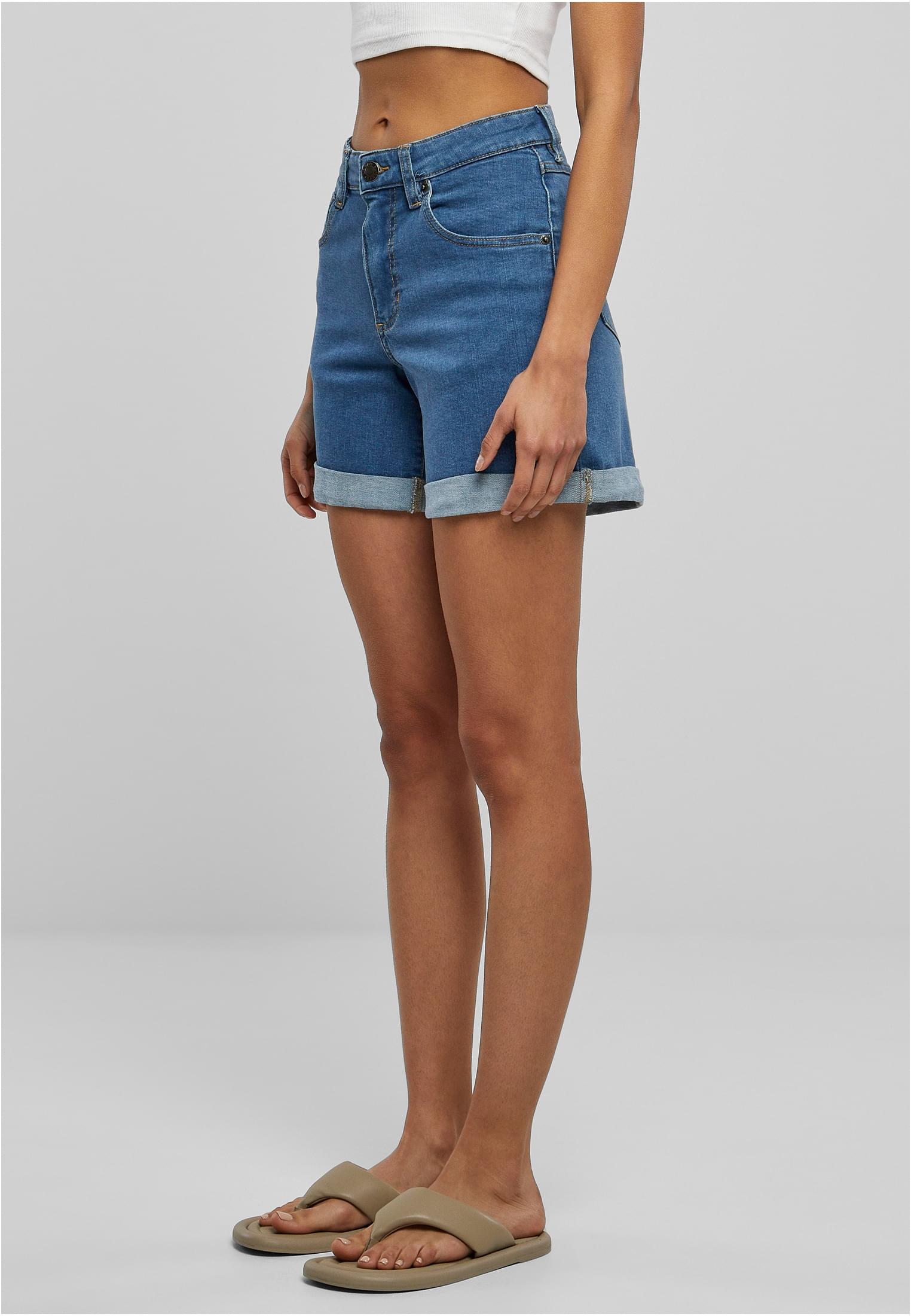 Ladies Organic Stretch Denim 5 Pocket Shorts | clearblue washed