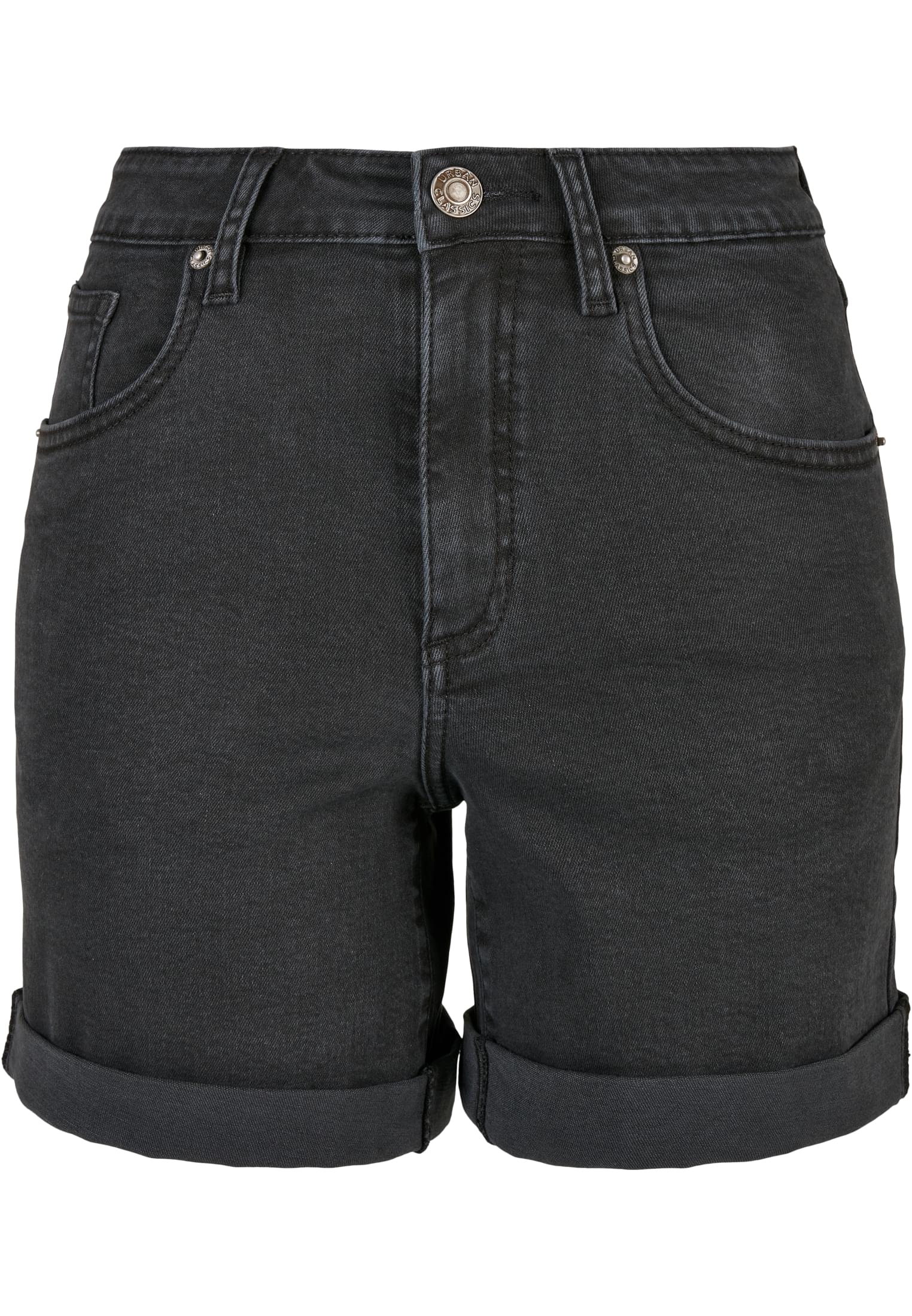 Ladies Organic Stretch Denim 5 Pocket Shorts | black washed