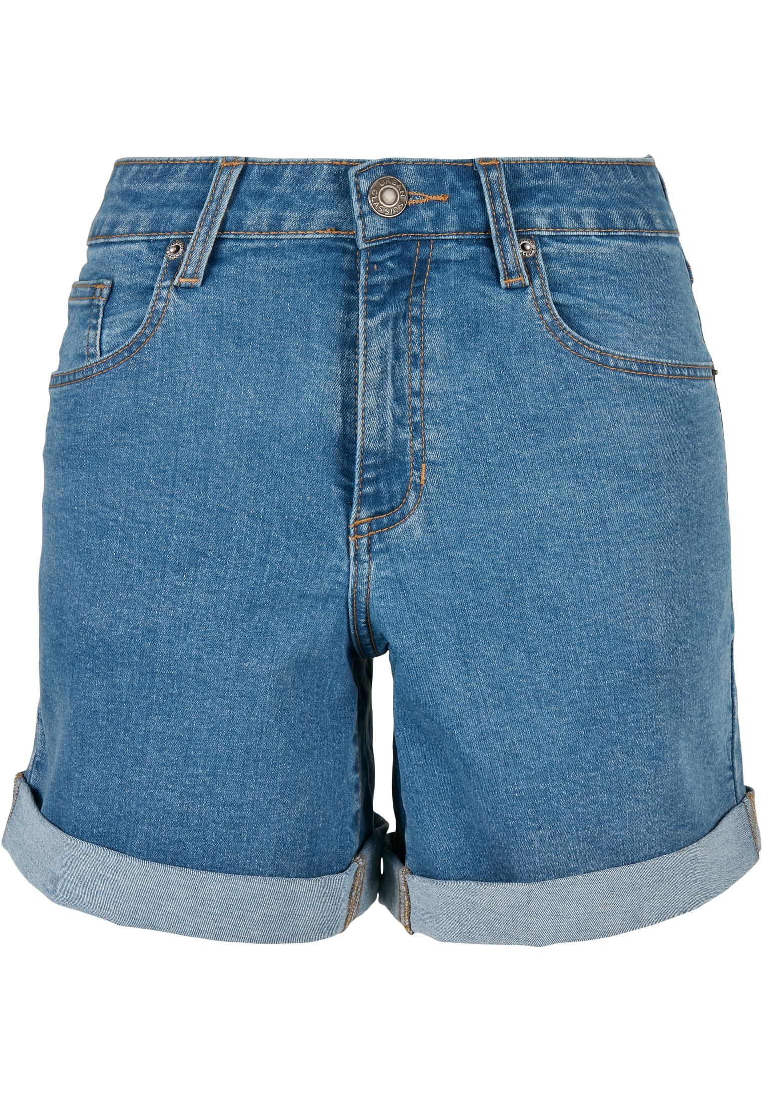 Ladies Organic Stretch Denim 5 Pocket Shorts | clearblue washed