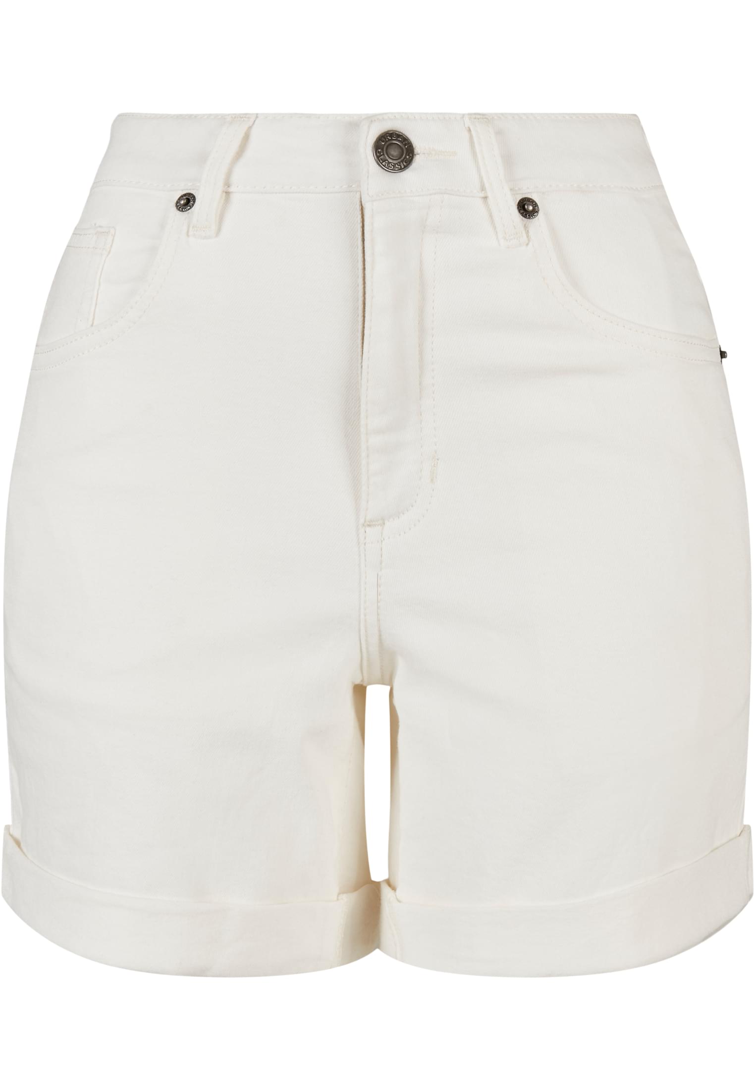 Ladies Organic Stretch Denim 5 Pocket Shorts | offwhite raw