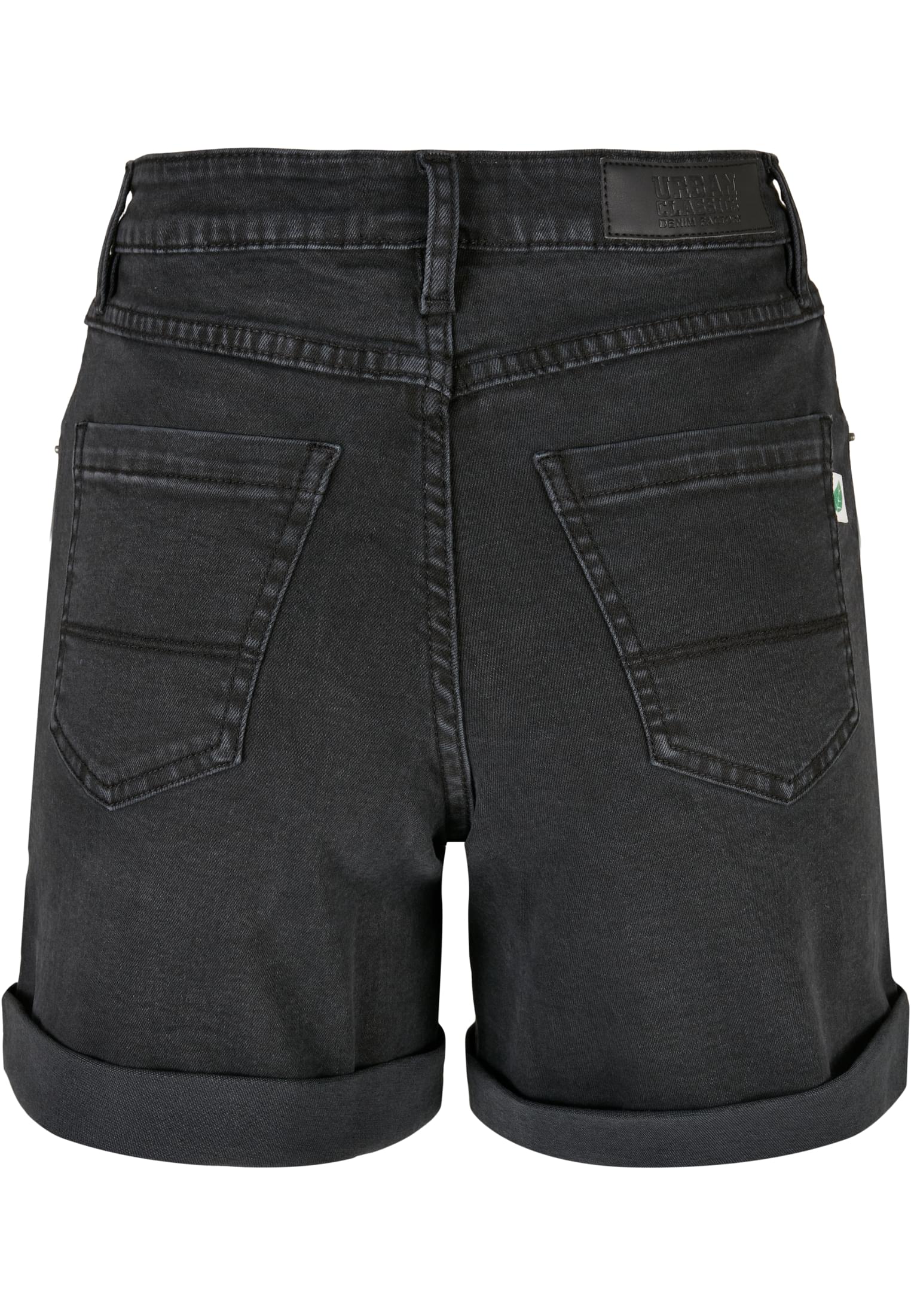 Ladies Organic Stretch Denim 5 Pocket Shorts | black washed