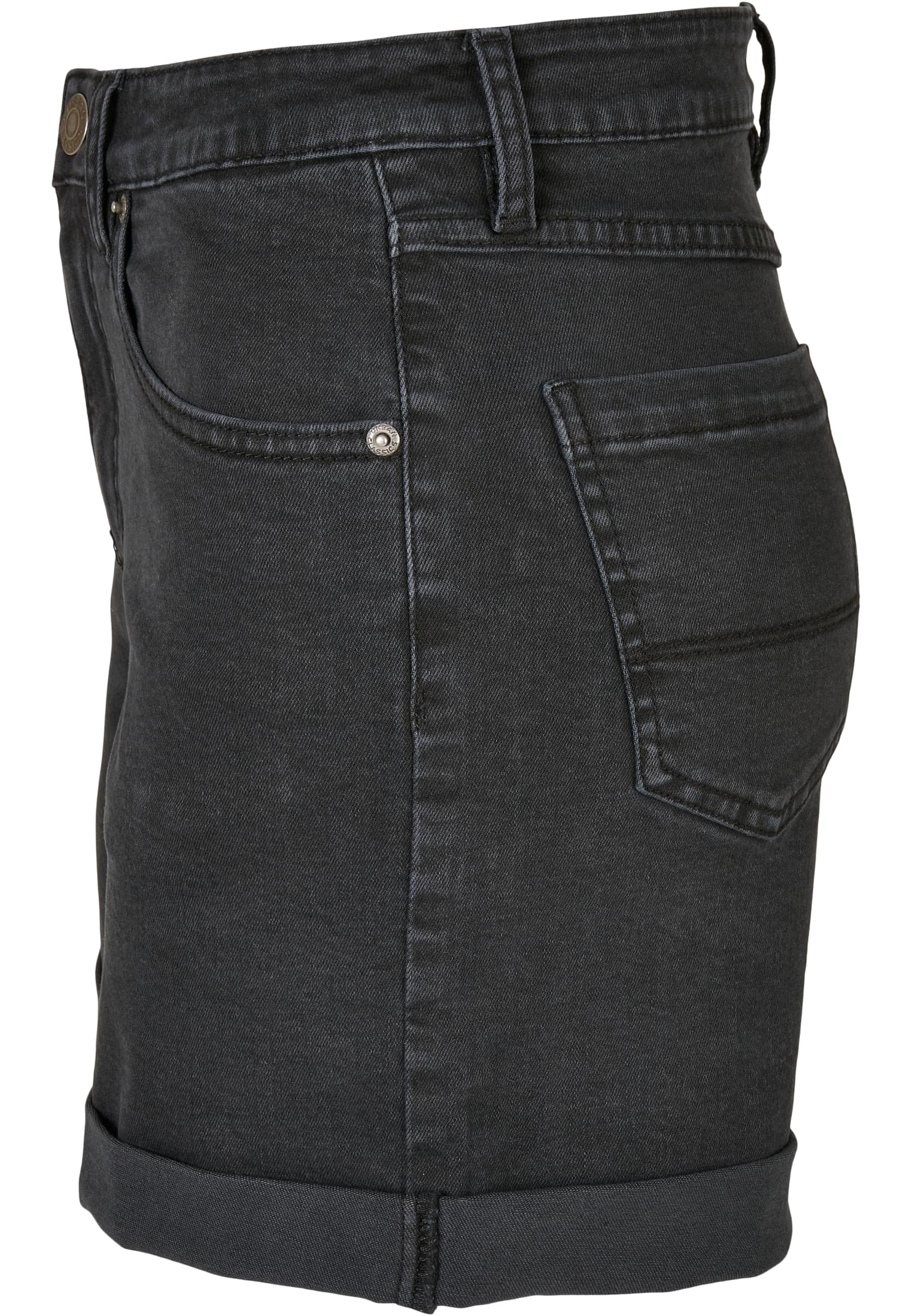 Ladies Organic Stretch Denim 5 Pocket Shorts | black washed