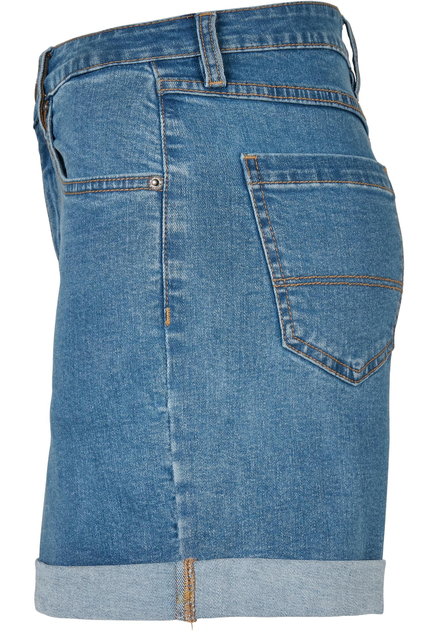 Ladies Organic Stretch Denim 5 Pocket Shorts | clearblue washed