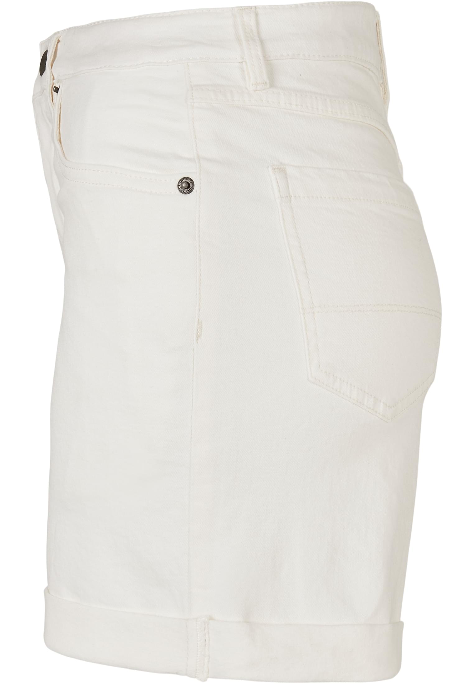 Ladies Organic Stretch Denim 5 Pocket Shorts | offwhite raw