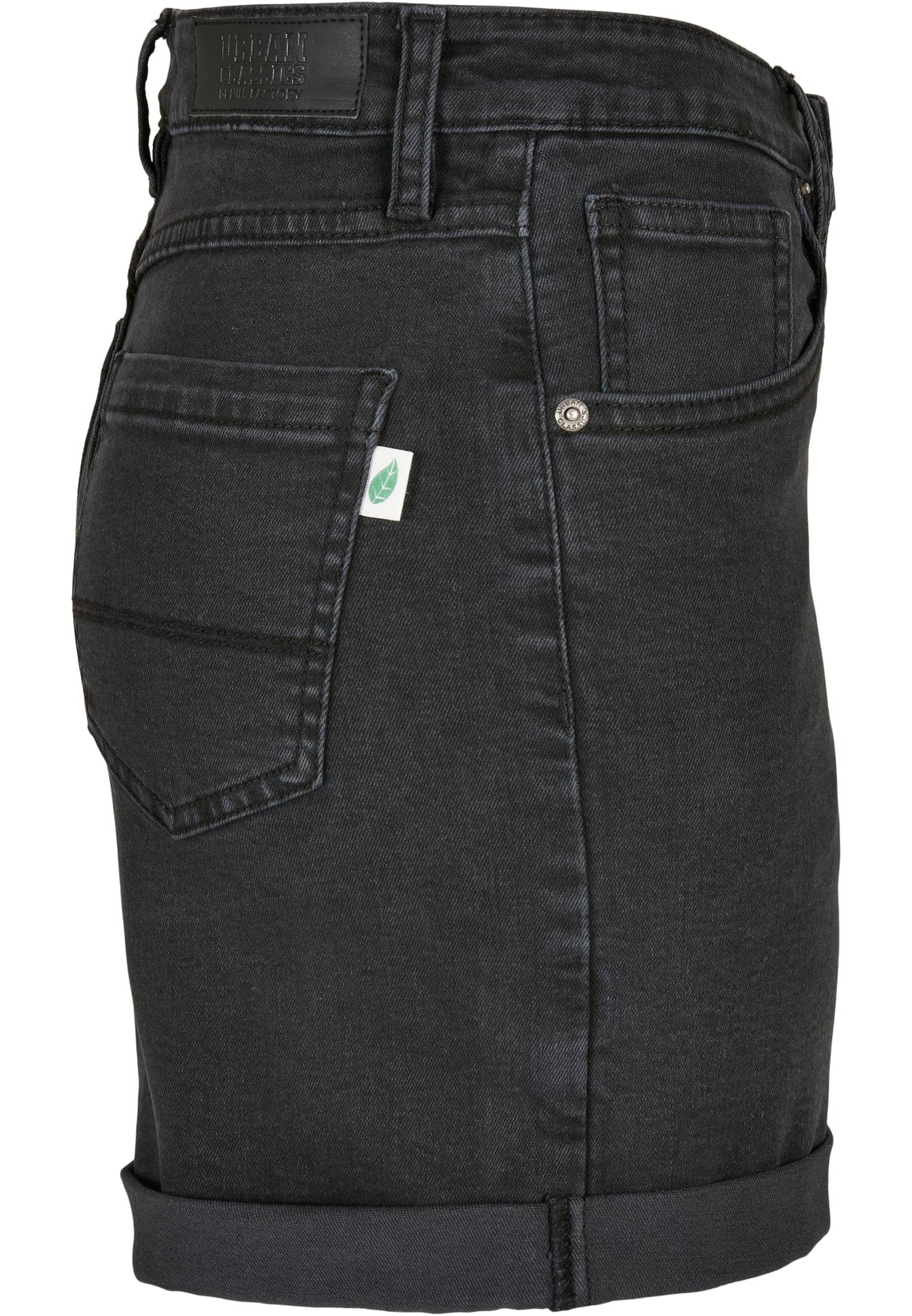 Ladies Organic Stretch Denim 5 Pocket Shorts | black washed