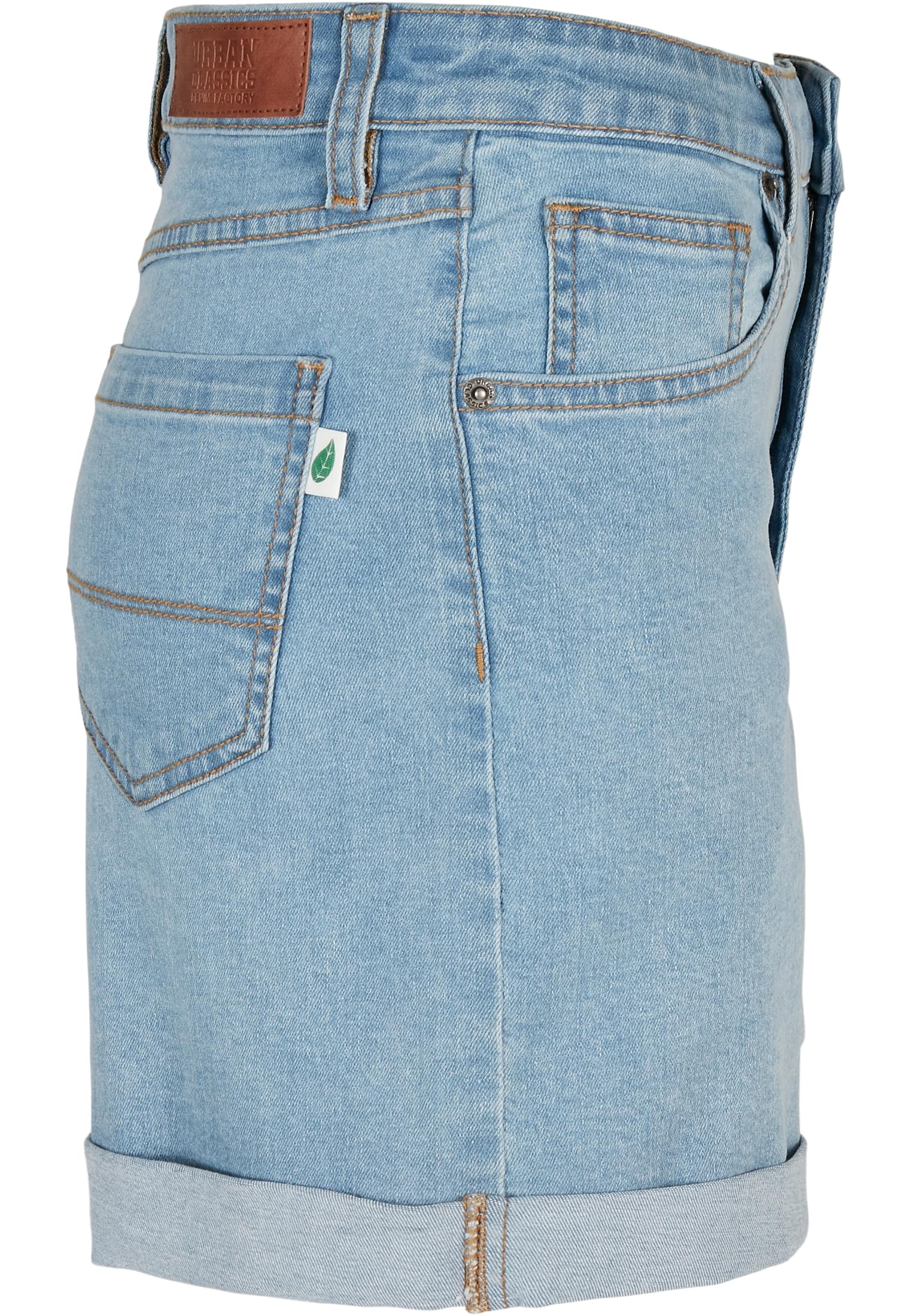 Ladies Organic Stretch Denim 5 Pocket Shorts | clearblue bleached