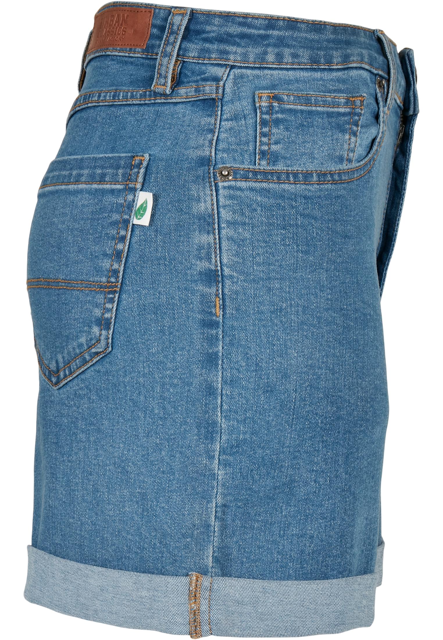 Ladies Organic Stretch Denim 5 Pocket Shorts | clearblue washed