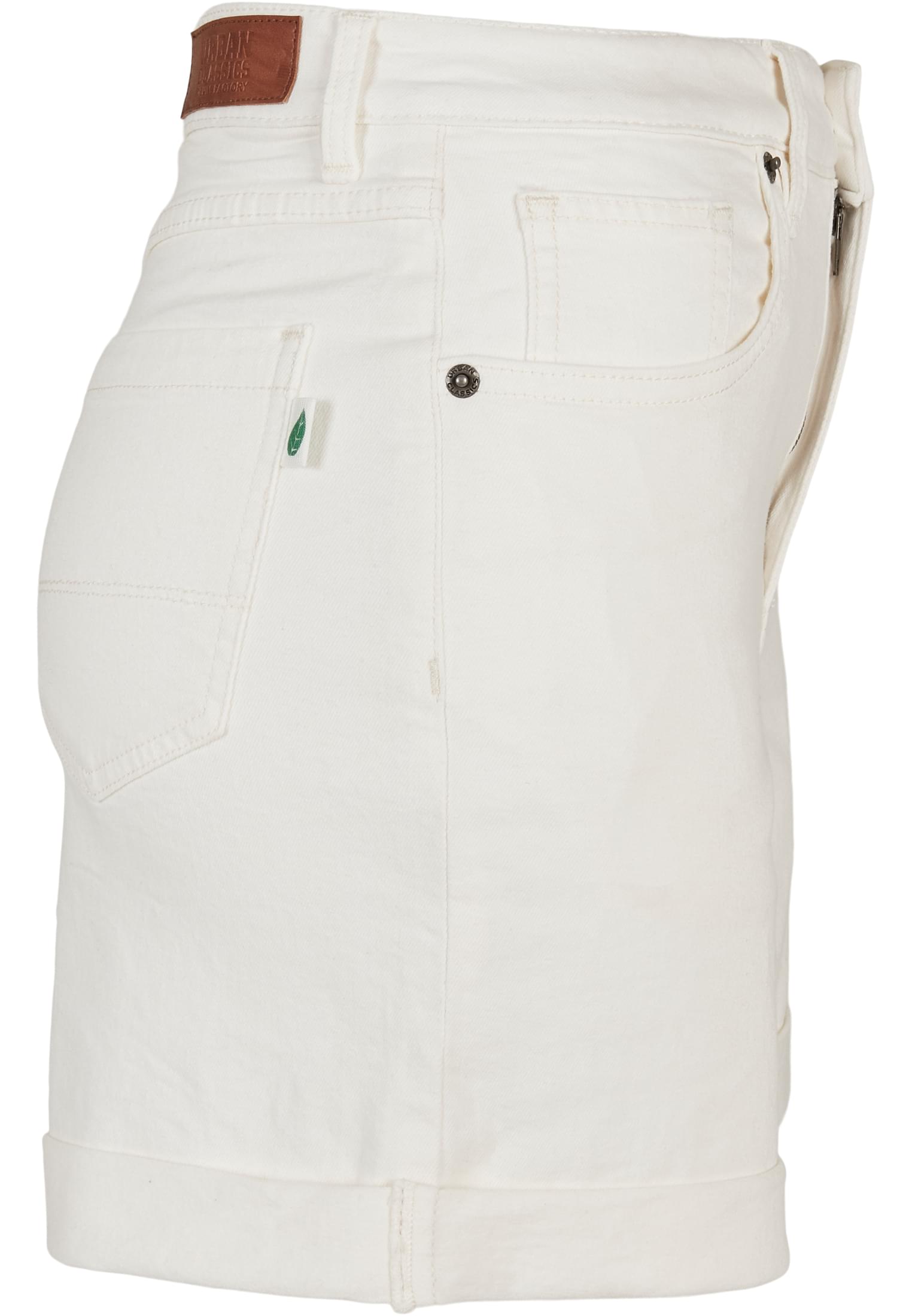 Ladies Organic Stretch Denim 5 Pocket Shorts | offwhite raw