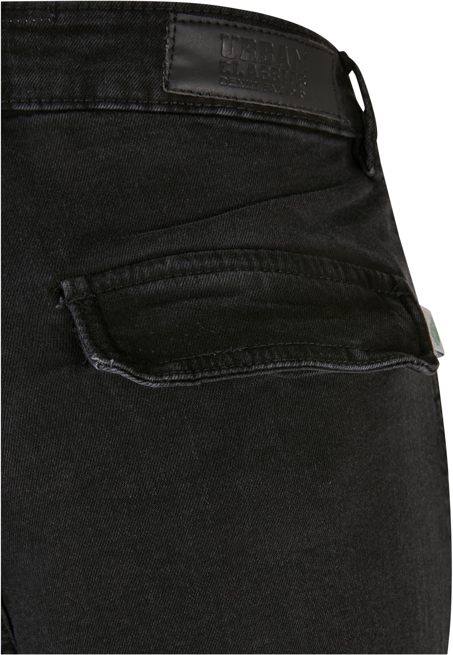 Ladies Organic Stretch Denim Cargo Pants | black washed