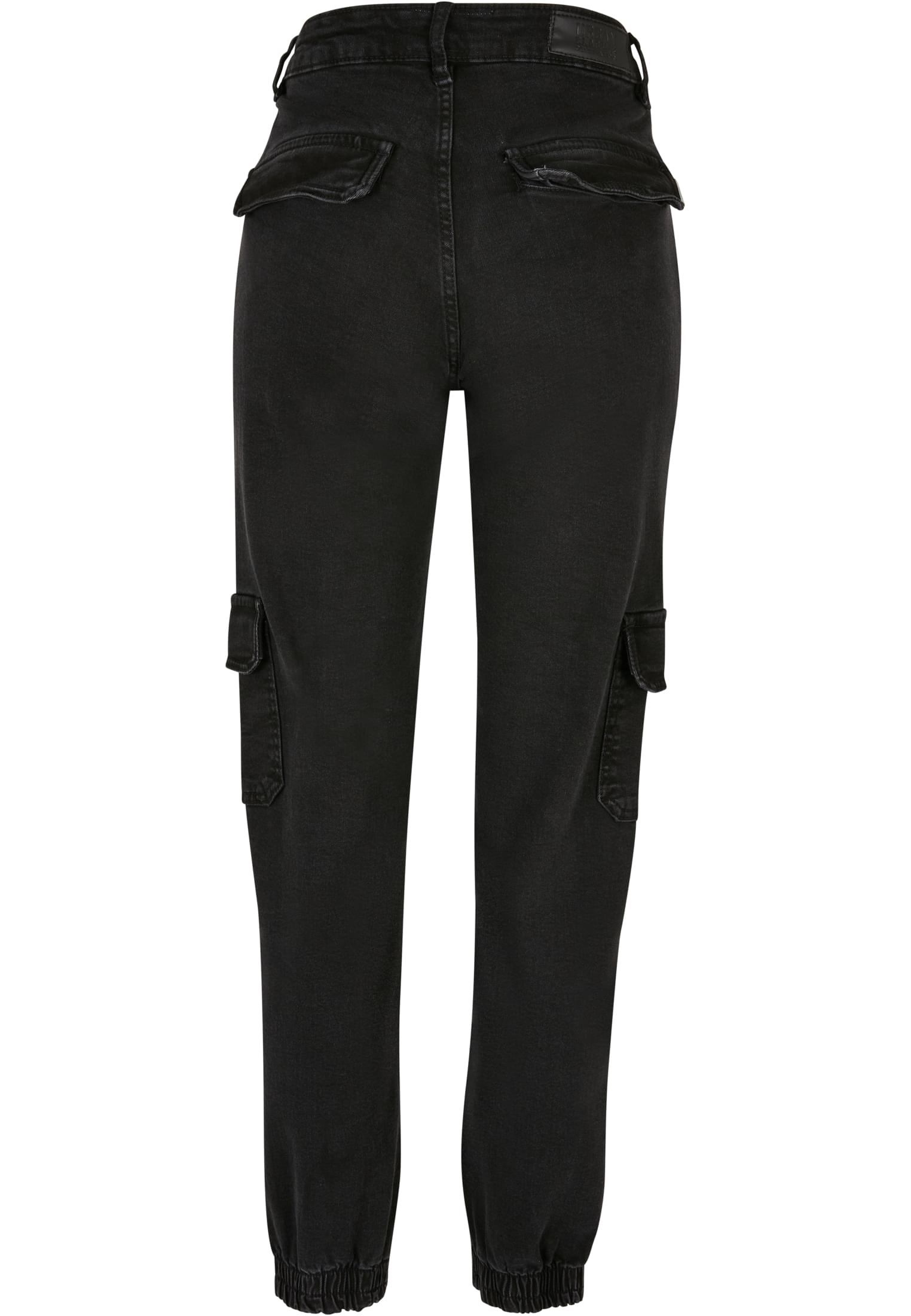 Ladies Organic Stretch Denim Cargo Pants | black washed