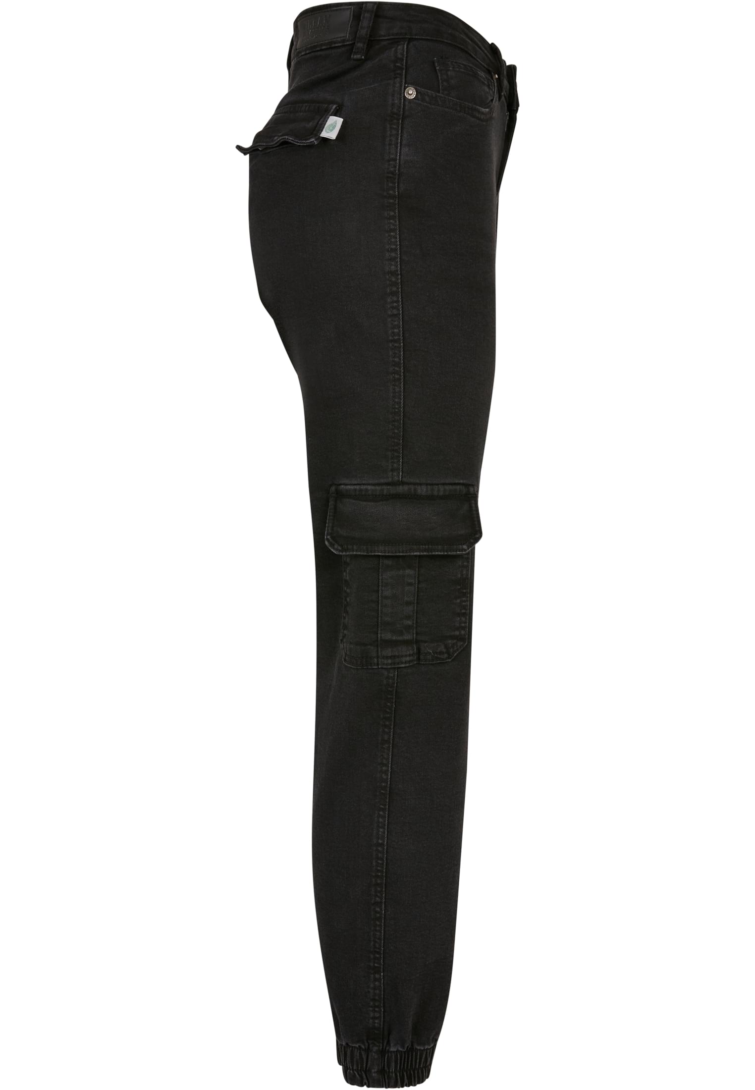 Ladies Organic Stretch Denim Cargo Pants | black washed