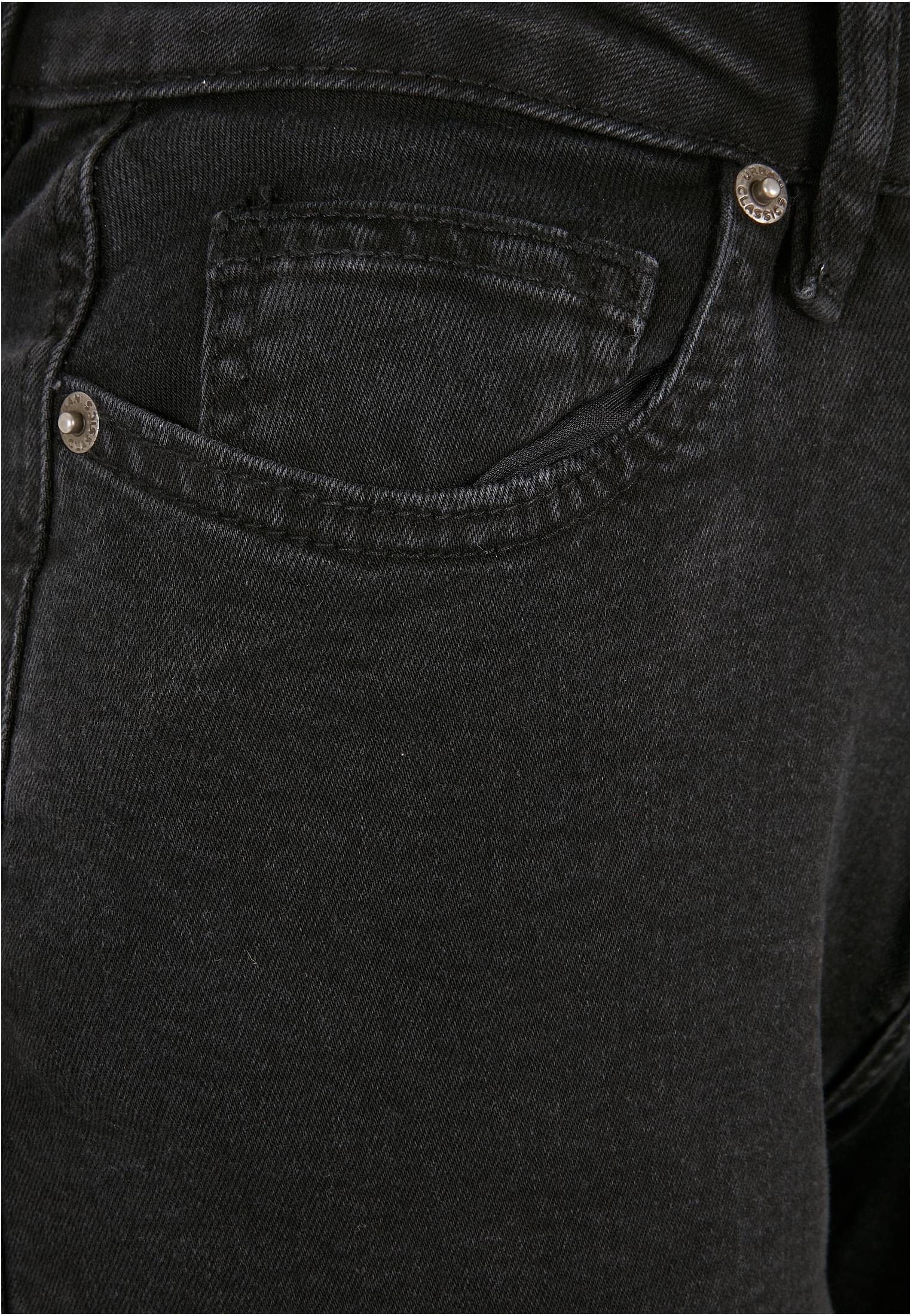 Ladies Organic Stretch Denim Cargo Pants | black washed