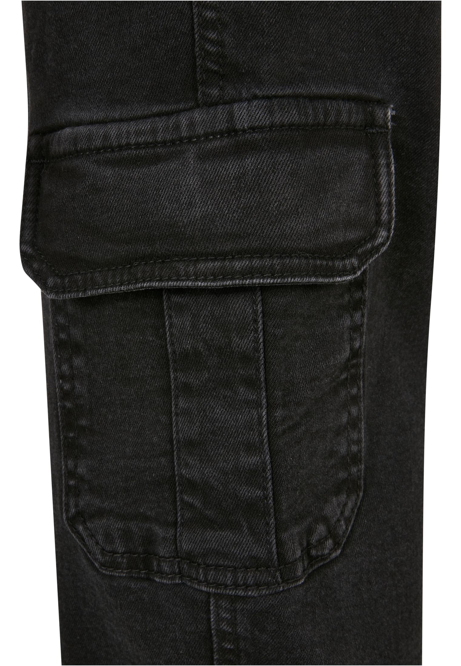 Ladies Organic Stretch Denim Cargo Pants | black washed