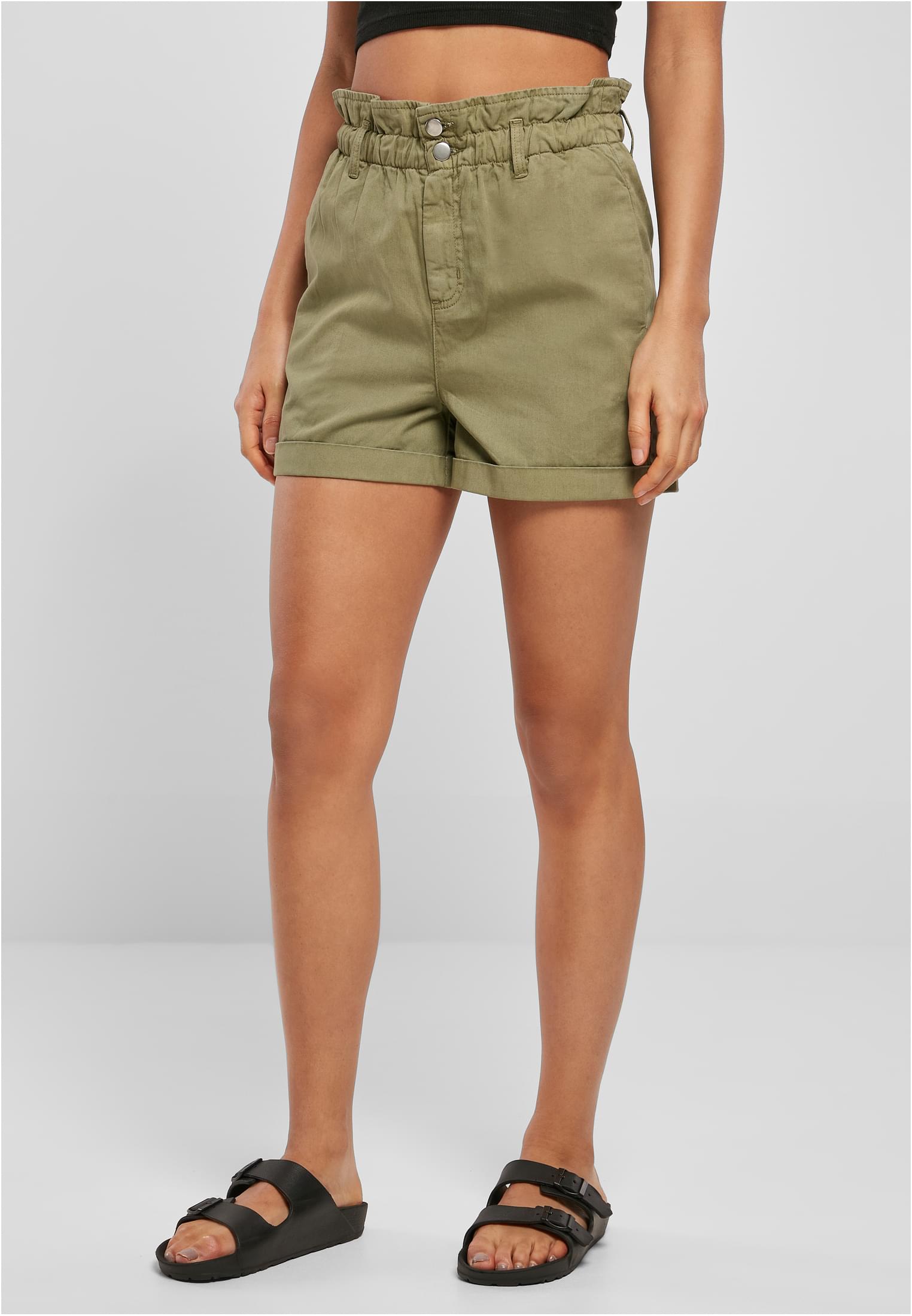 Ladies Paperbag Shorts | khaki