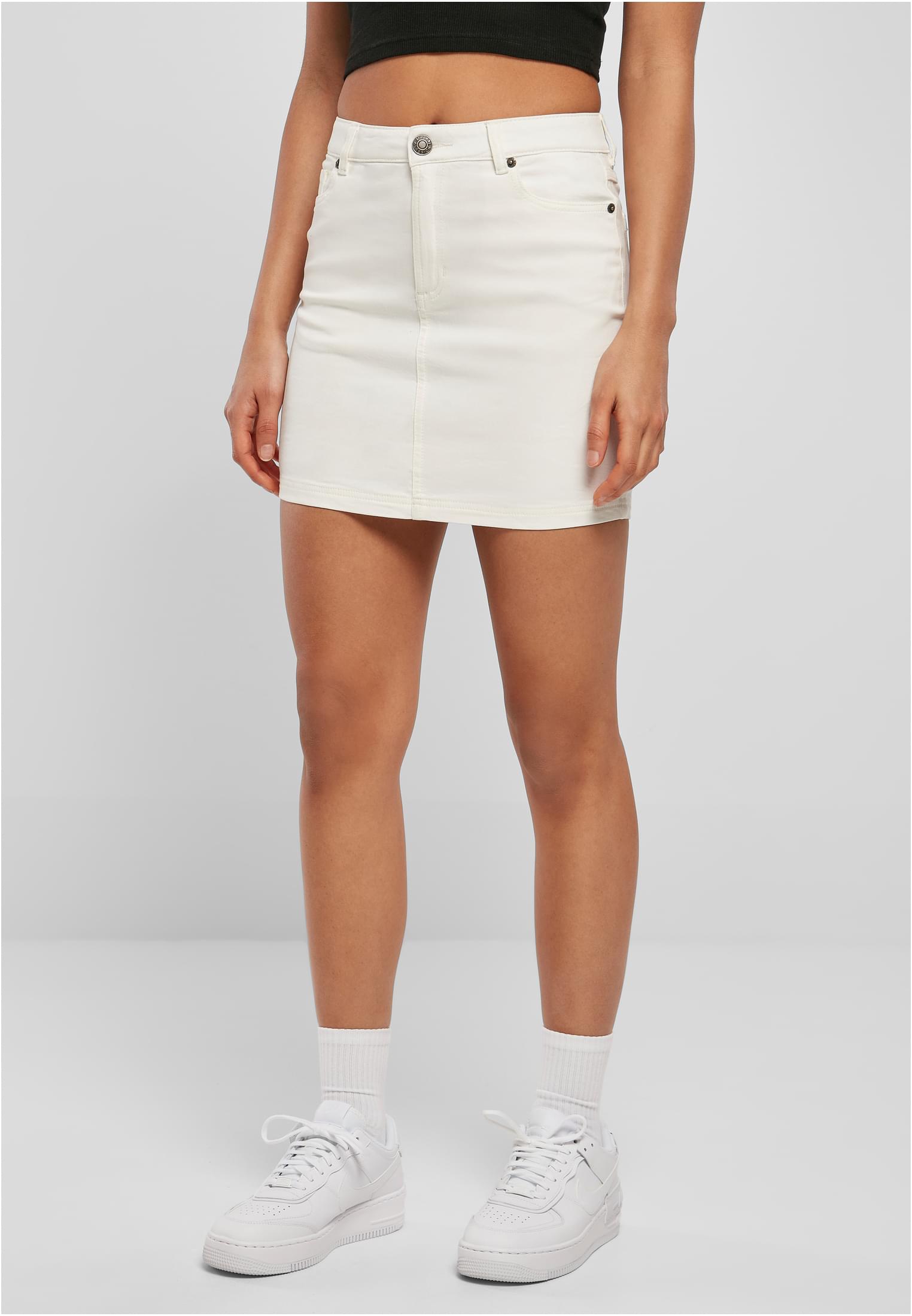 Ladies Organic Stretch Denim Mini Skirt | offwhite raw