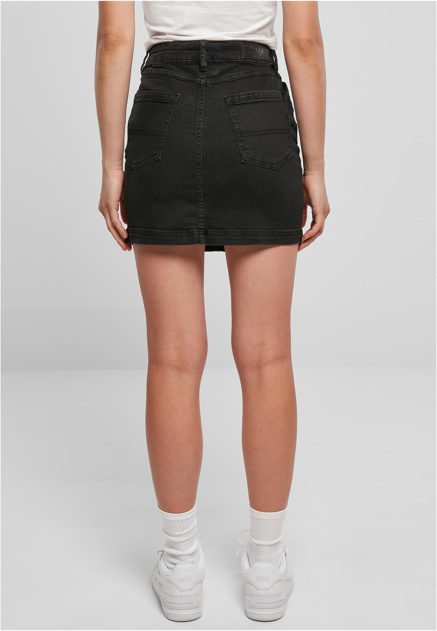 Ladies Organic Stretch Denim Mini Skirt | black washed