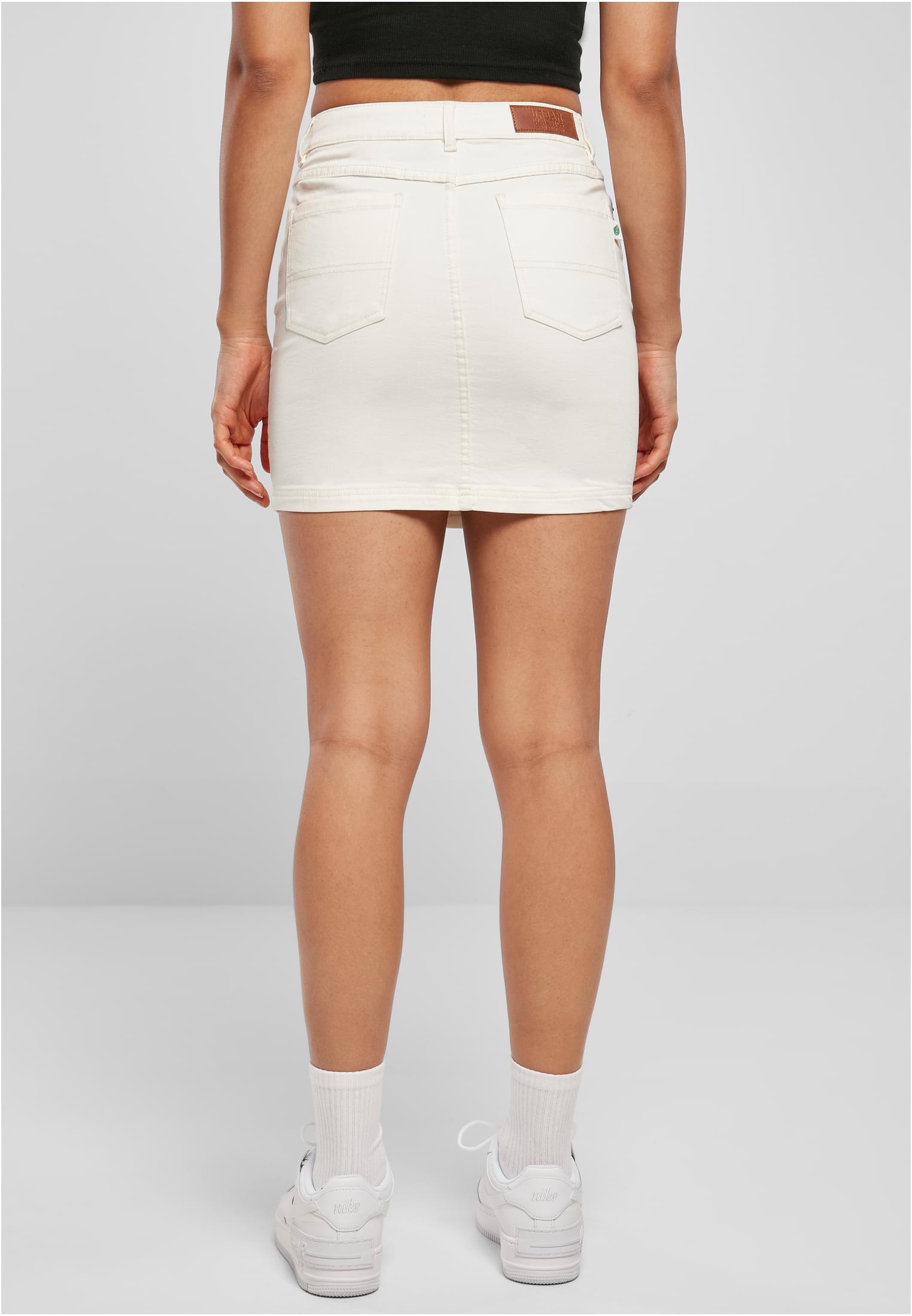 Ladies Organic Stretch Denim Mini Skirt | offwhite raw