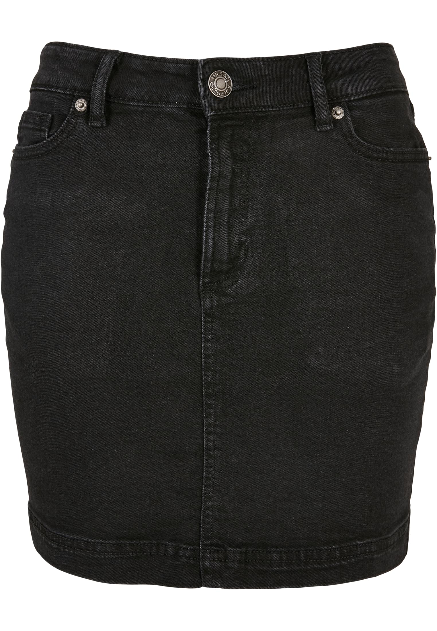 Ladies Organic Stretch Denim Mini Skirt | black washed