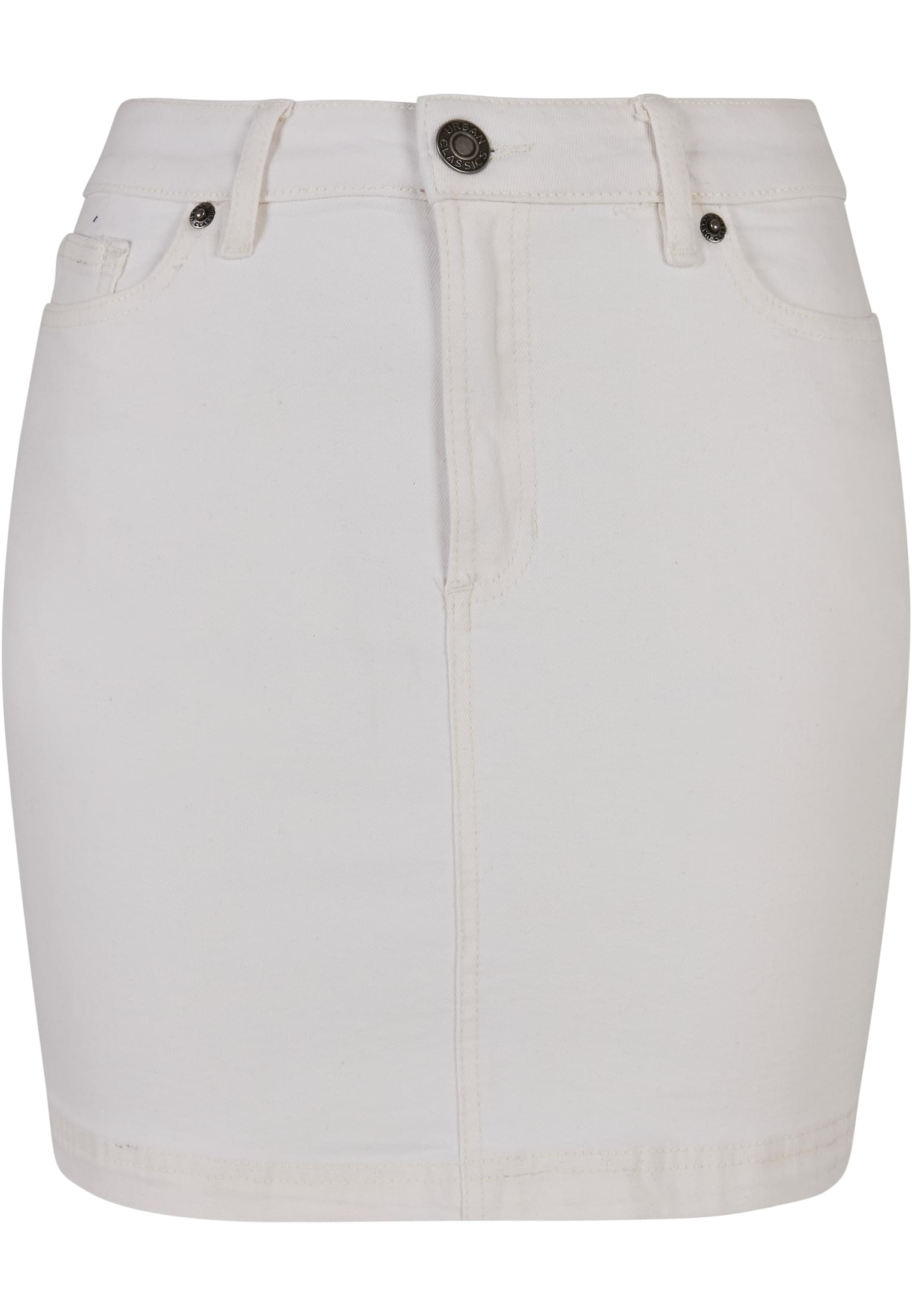 Ladies Organic Stretch Denim Mini Skirt | offwhite raw