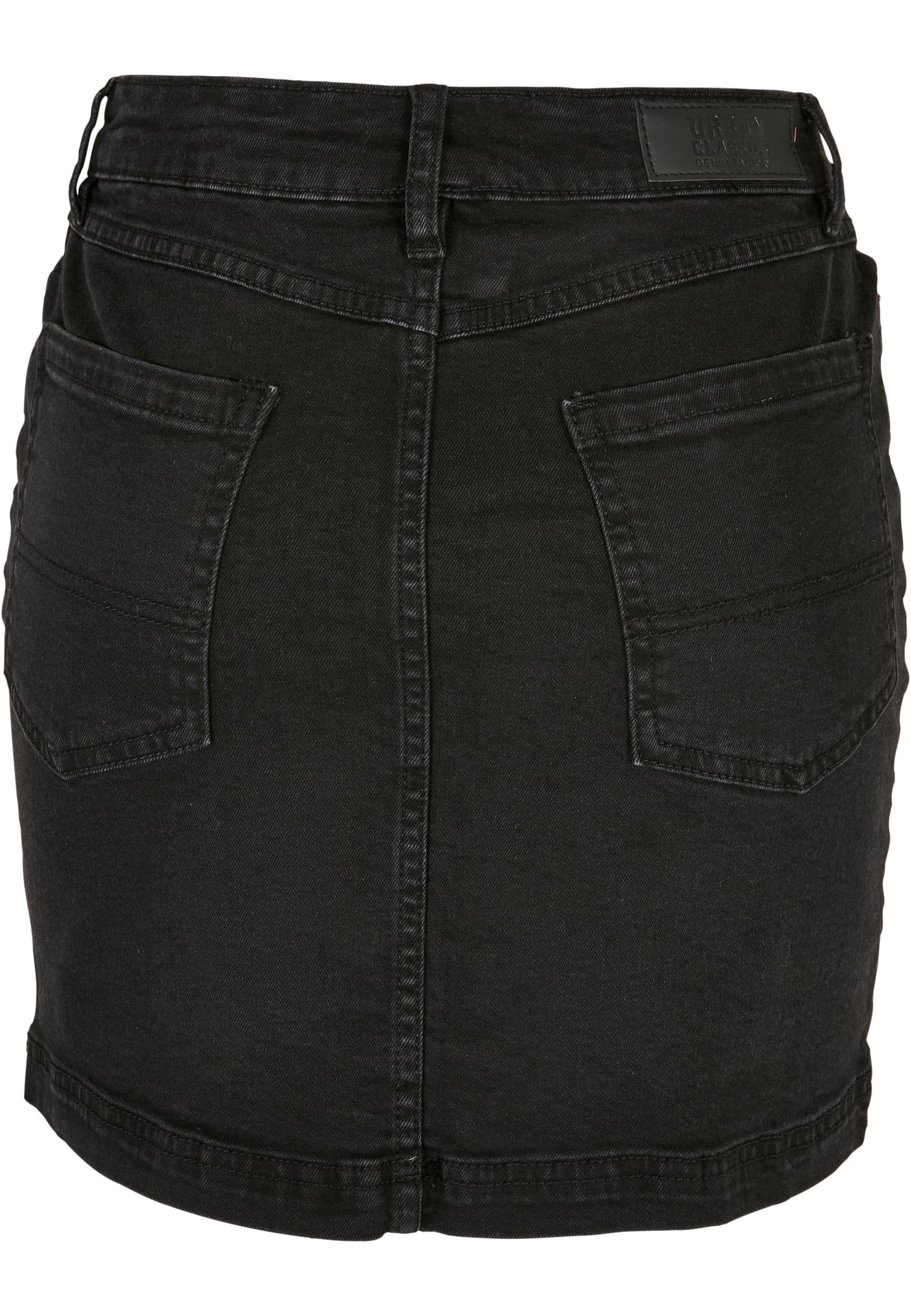 Ladies Organic Stretch Denim Mini Skirt | black washed