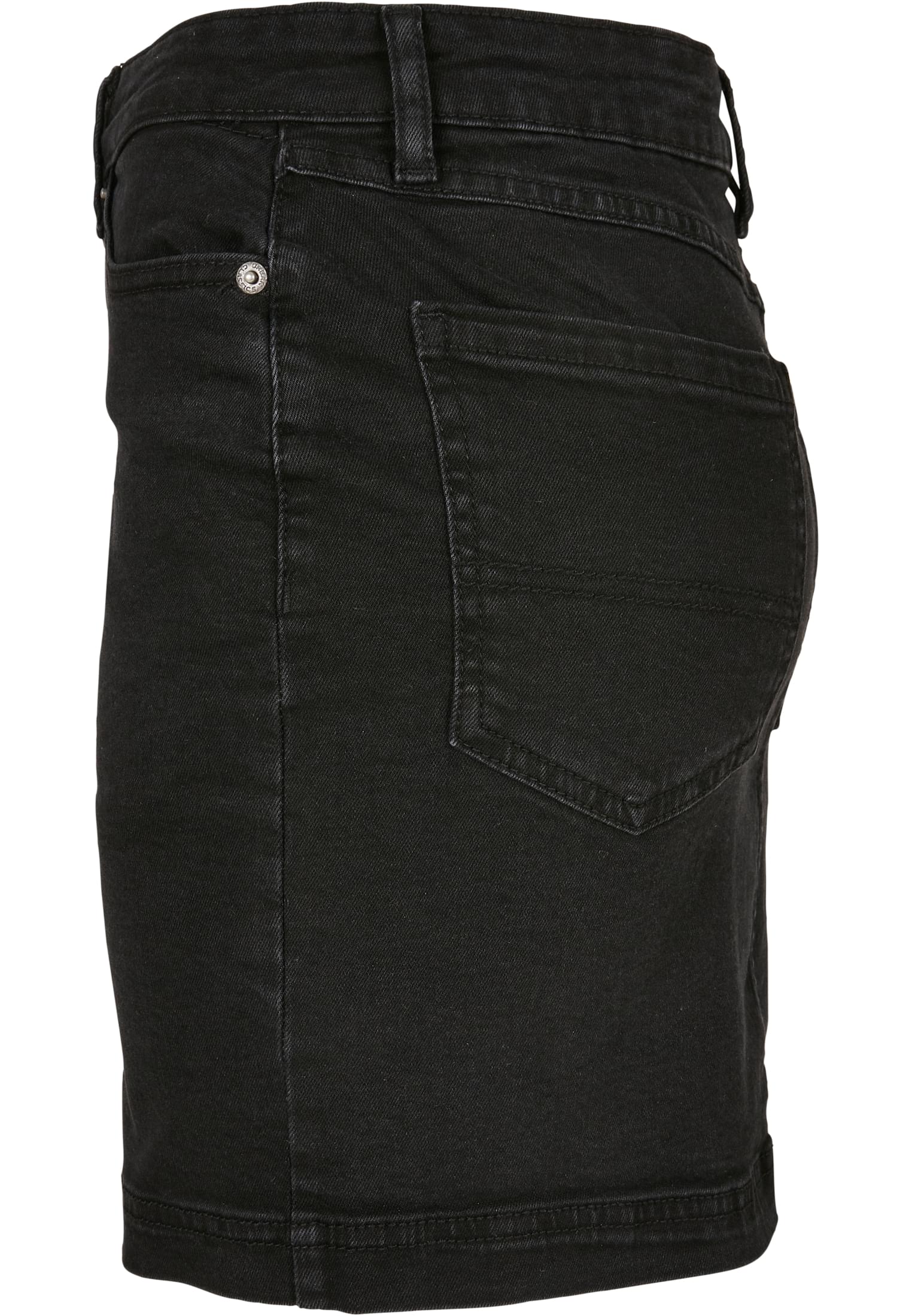 Ladies Organic Stretch Denim Mini Skirt | black washed