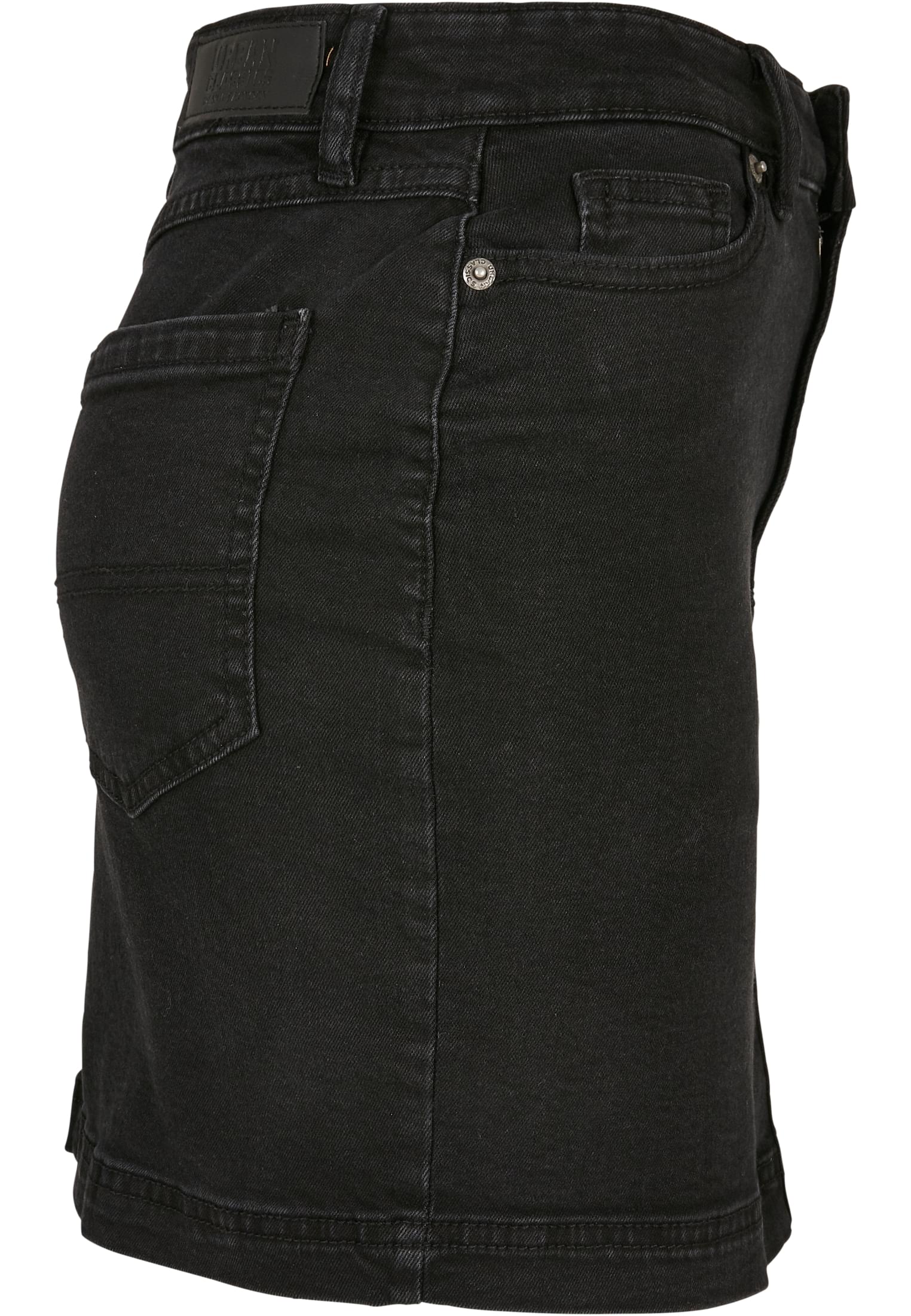 Ladies Organic Stretch Denim Mini Skirt | black washed