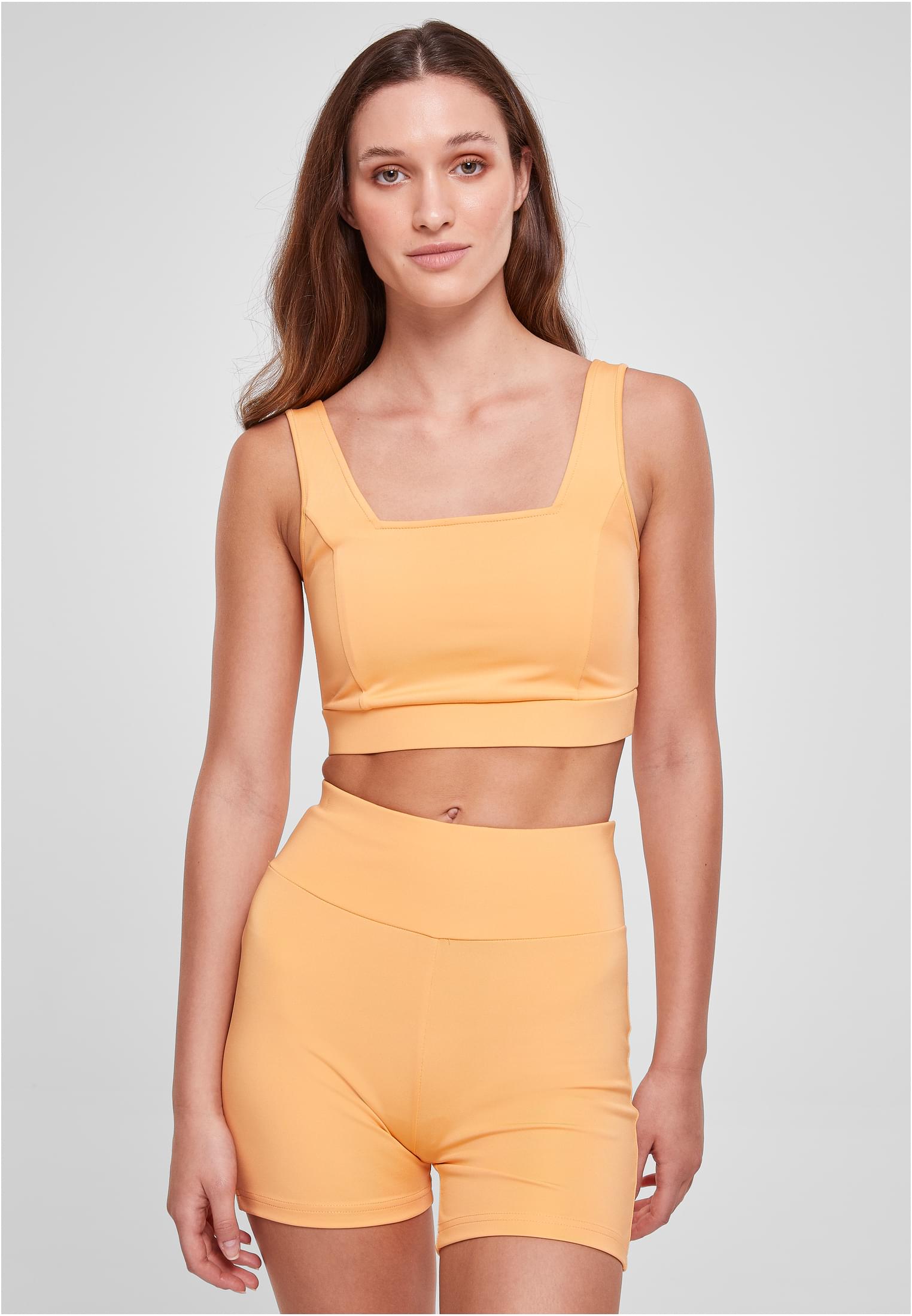 Ladies Recycled Squared Sports Bra | paleorange