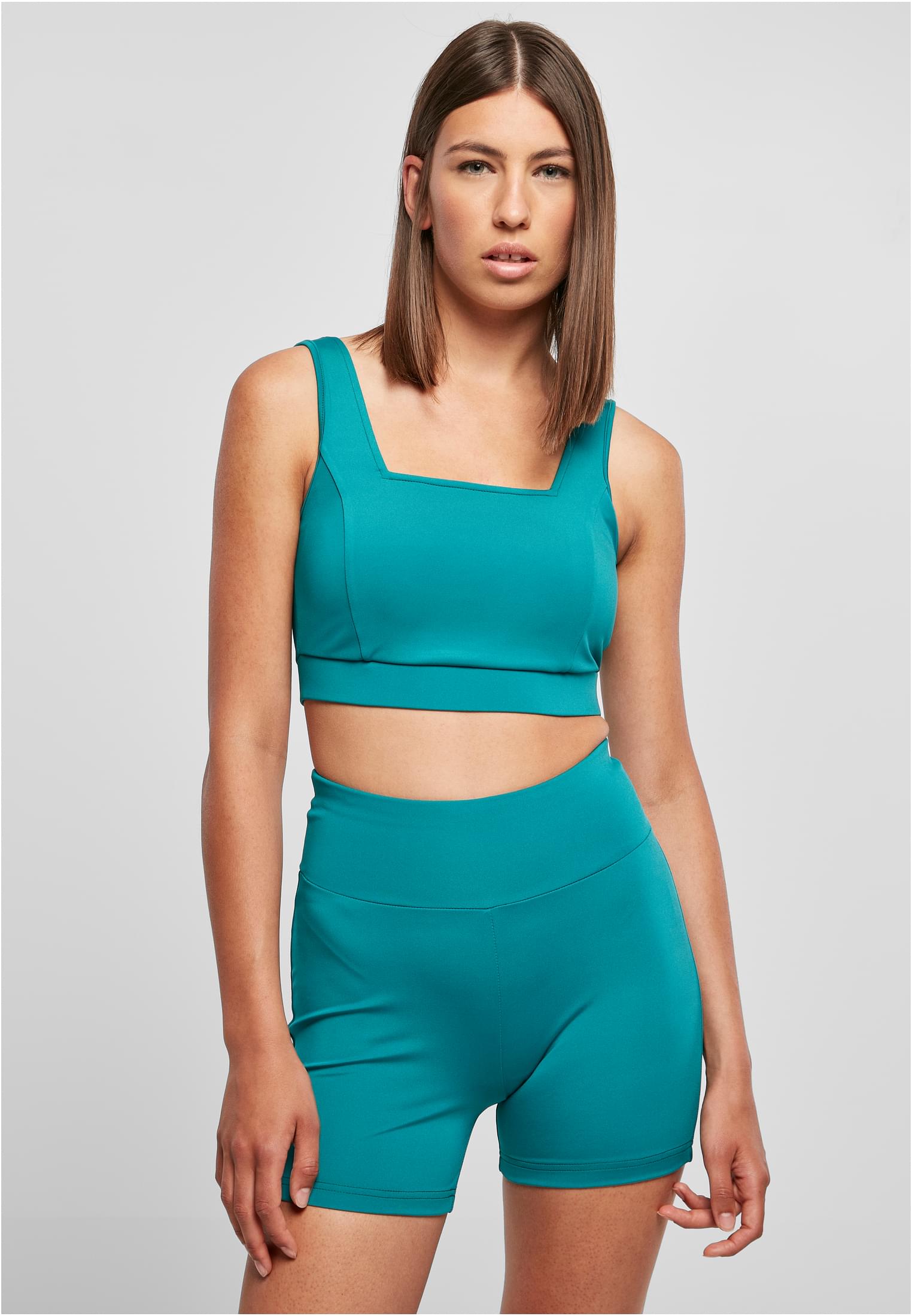 Ladies Recycled Squared Sports Bra | watergreen