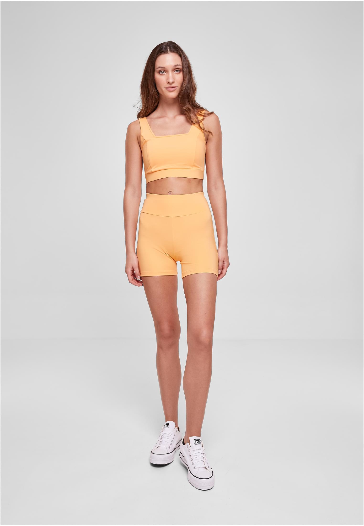 Ladies Recycled High Waist Cycle Hot Pants | paleorange