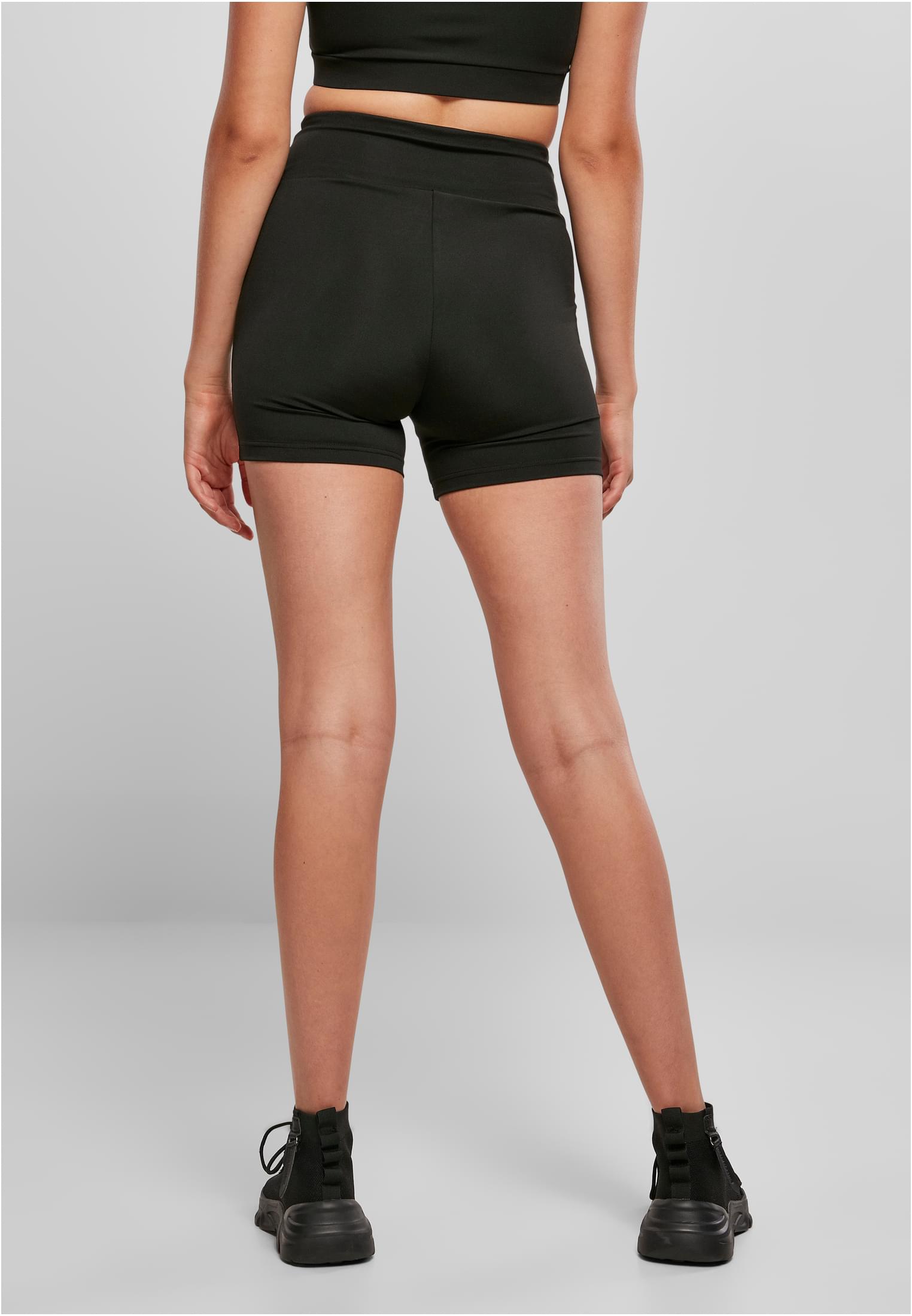 Ladies Recycled High Waist Cycle Hot Pants | black