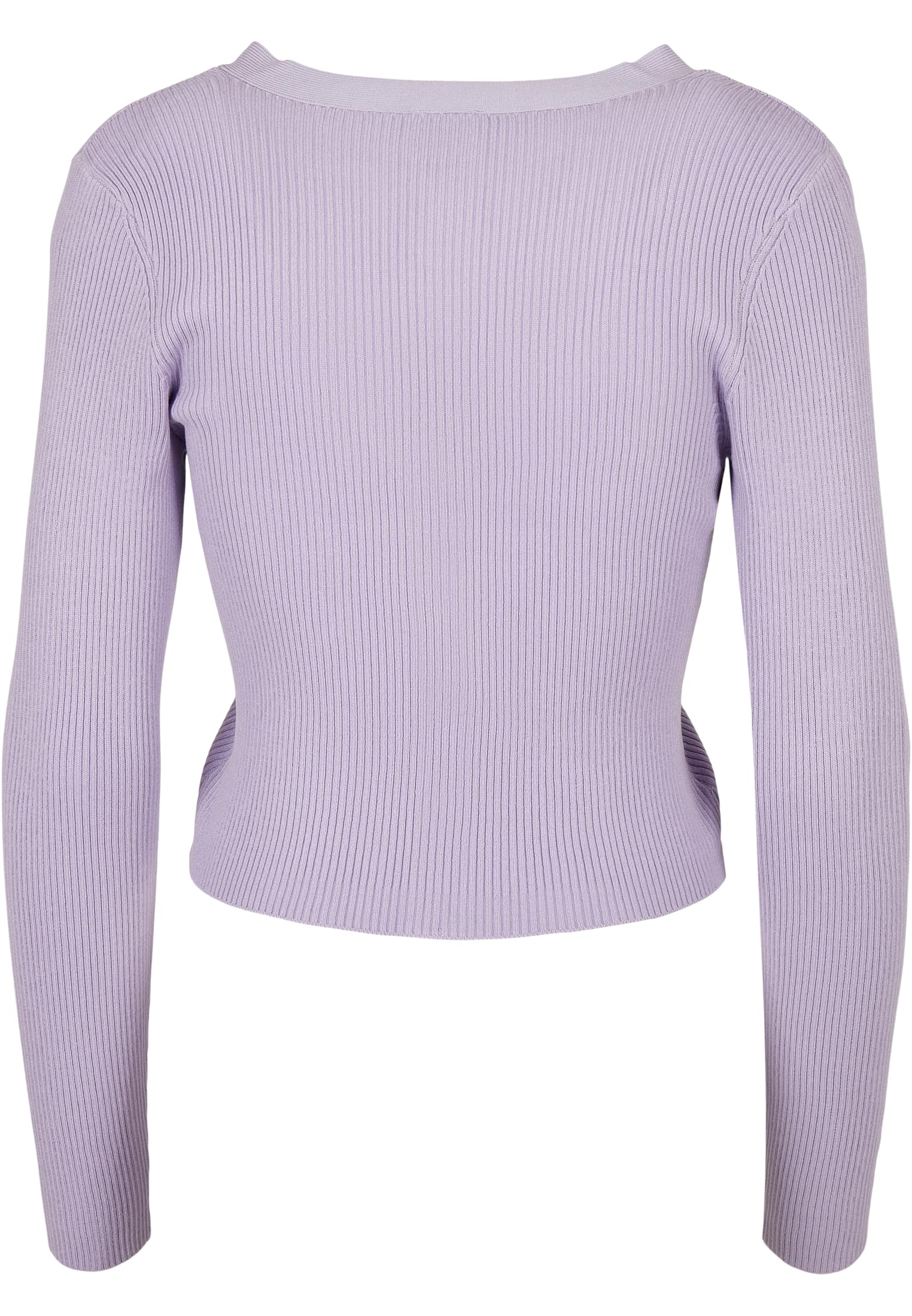 Ladies Short Rib Knit Cardigan | lilac