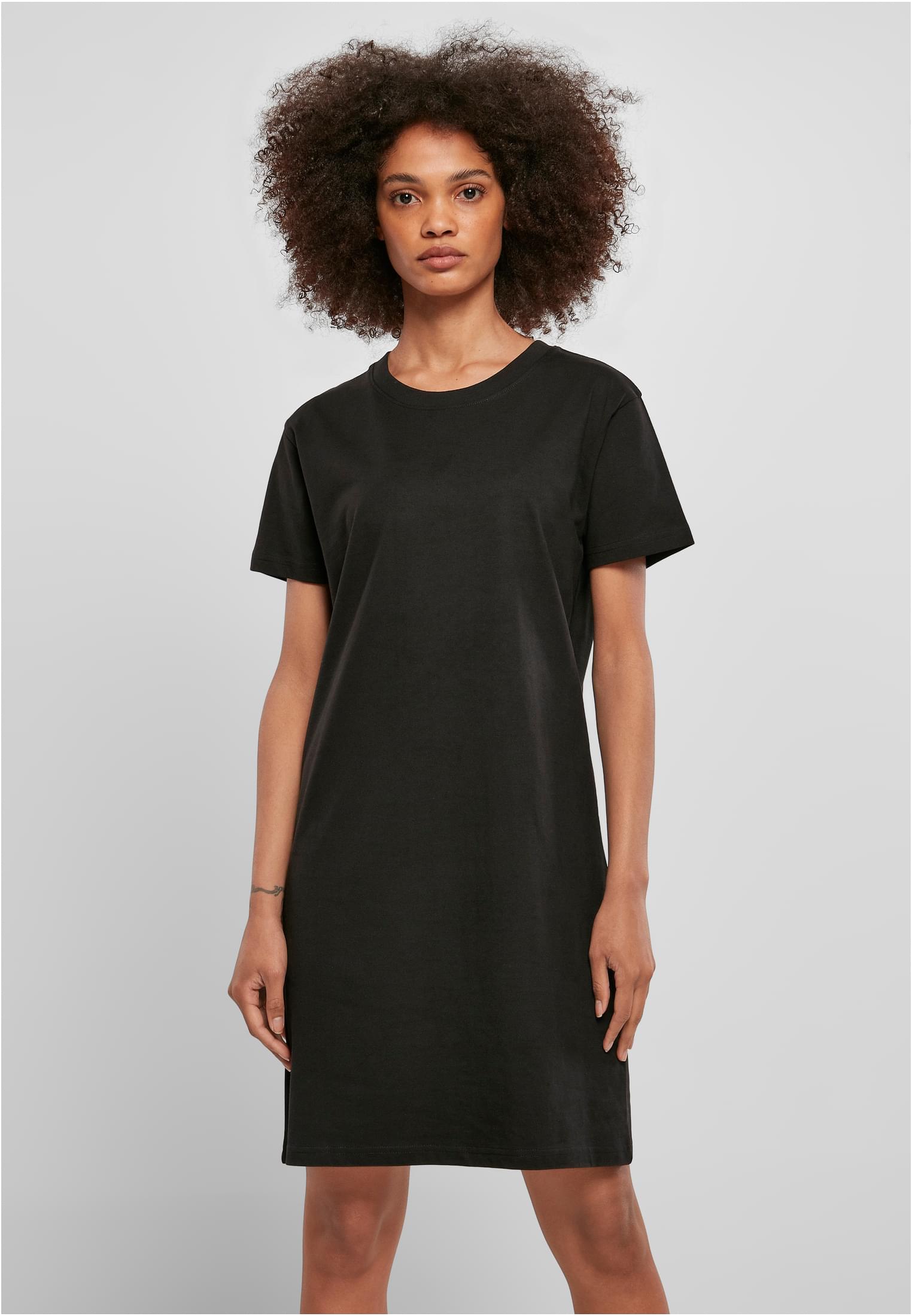 Ladies Recycled Cotton Boxy Tee Dress | black