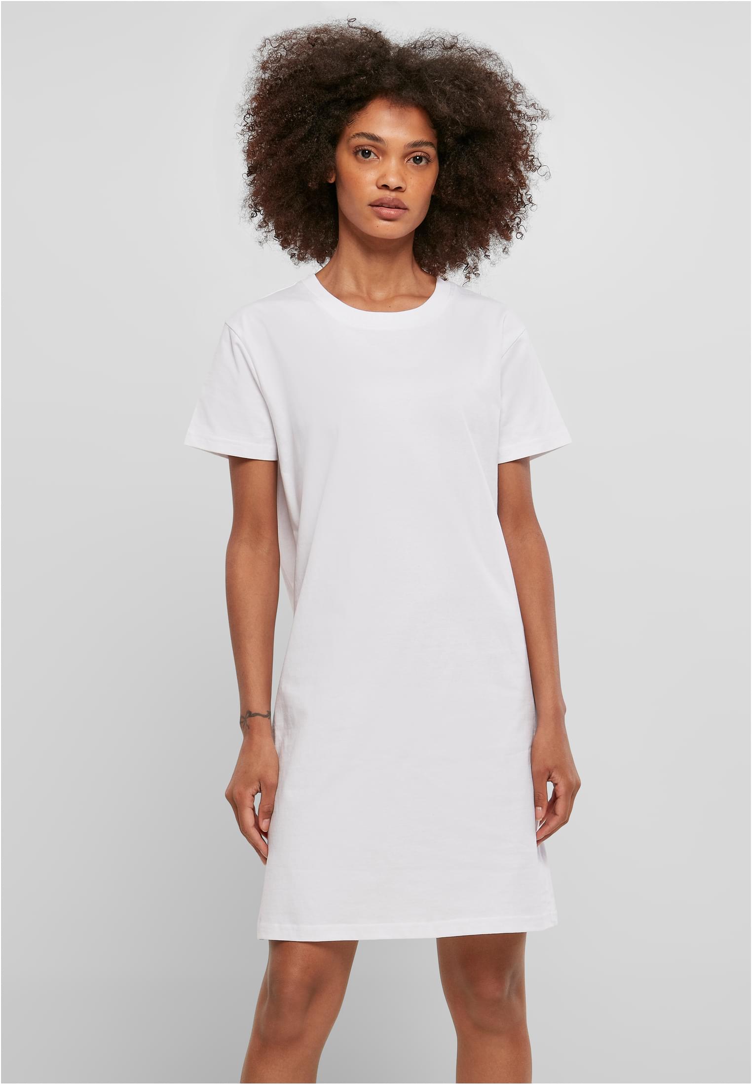 Ladies Recycled Cotton Boxy Tee Dress | white