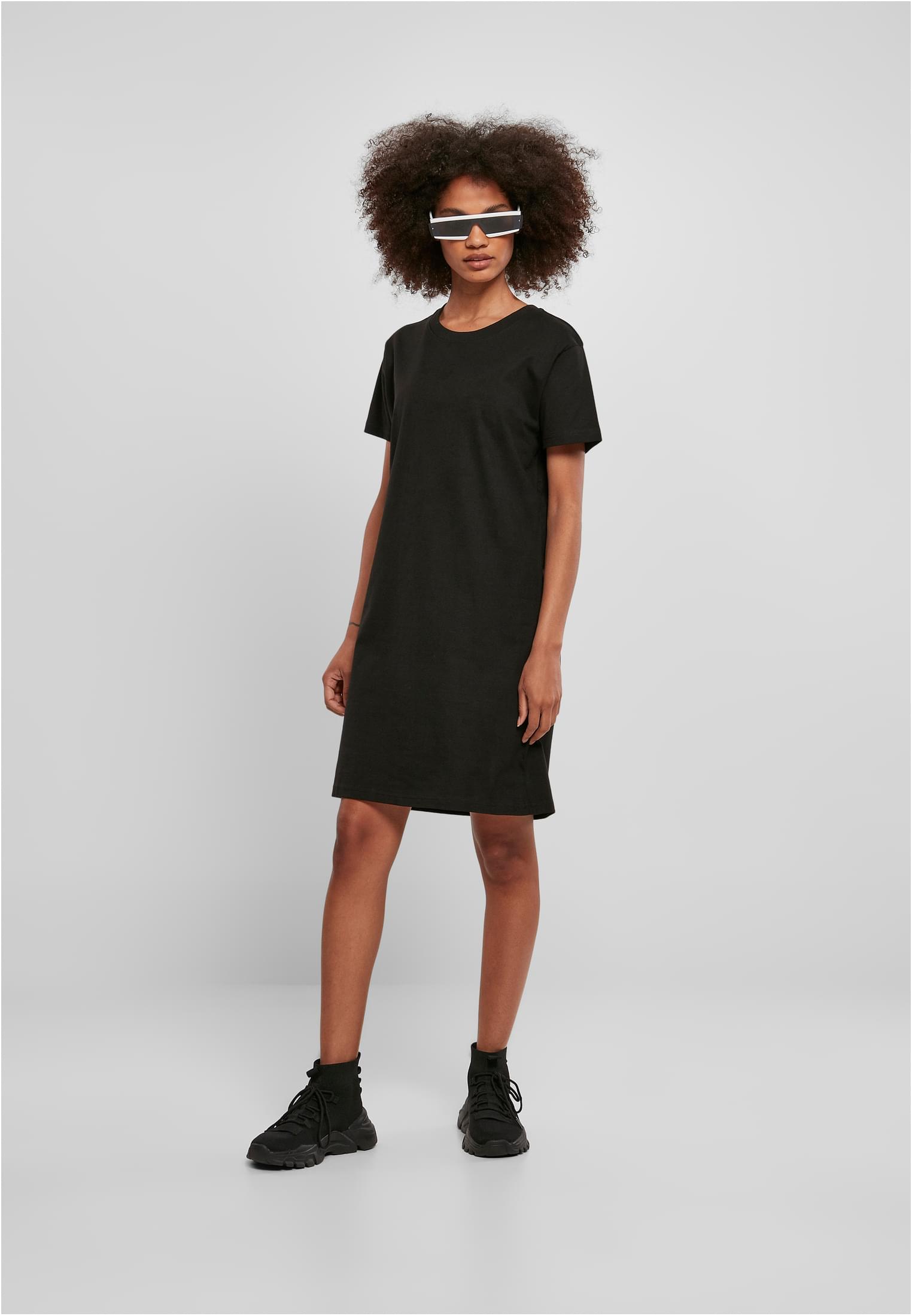 Ladies Recycled Cotton Boxy Tee Dress | black