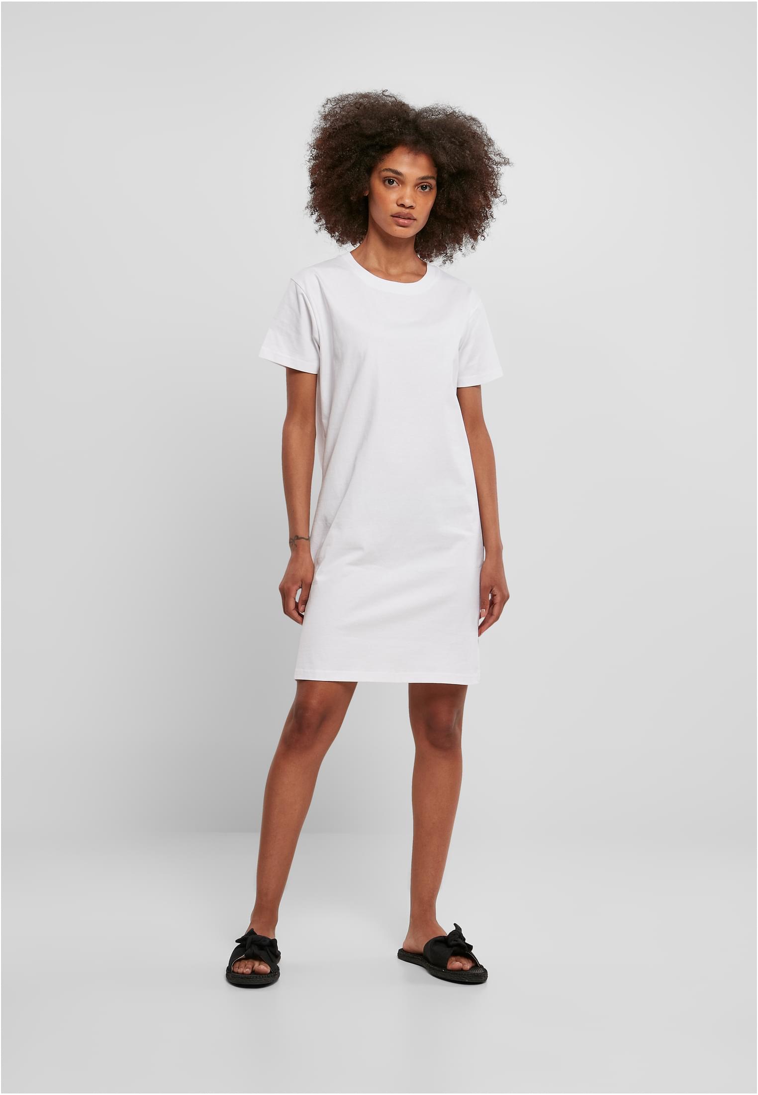 Ladies Recycled Cotton Boxy Tee Dress | white