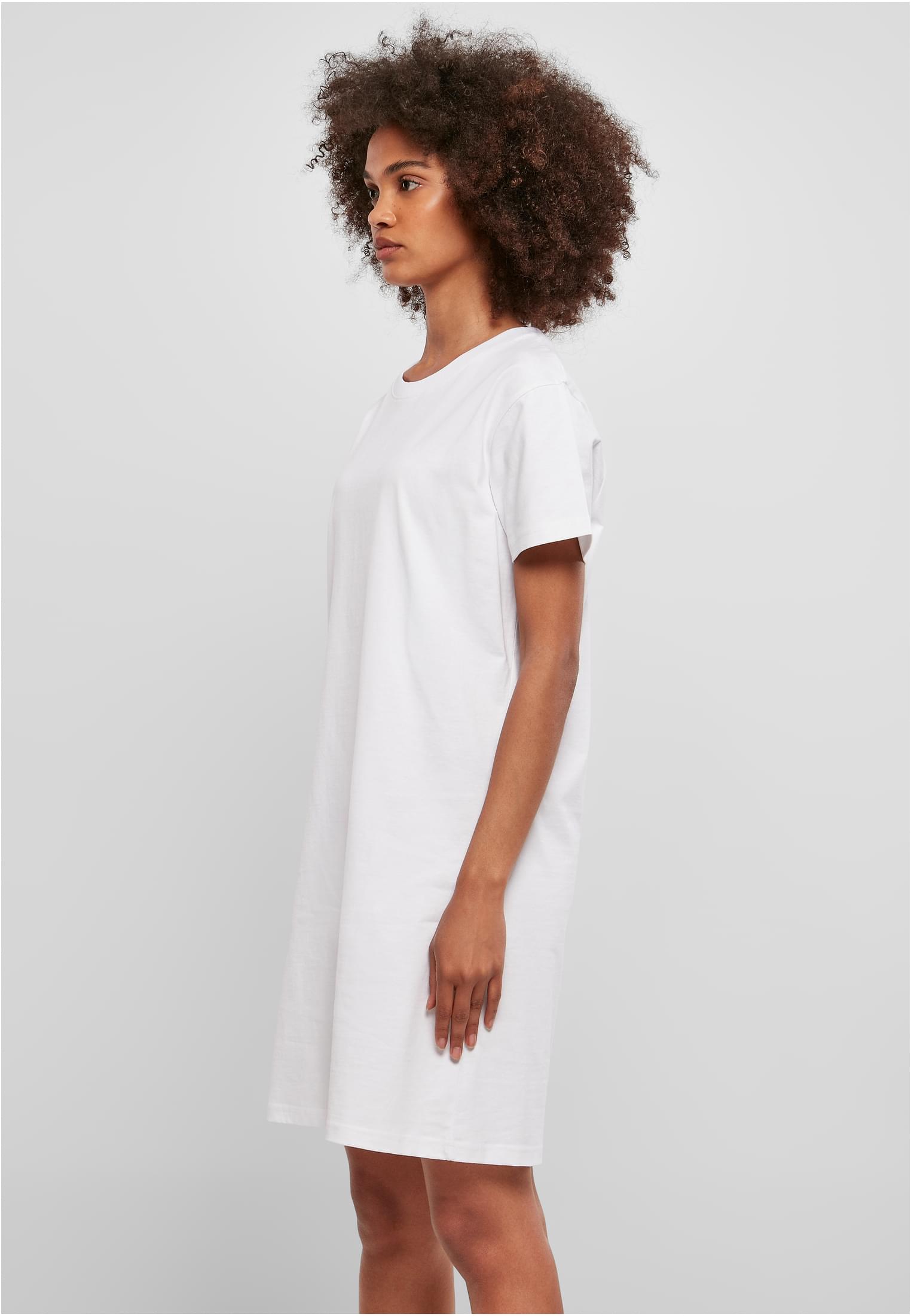 Ladies Recycled Cotton Boxy Tee Dress | white